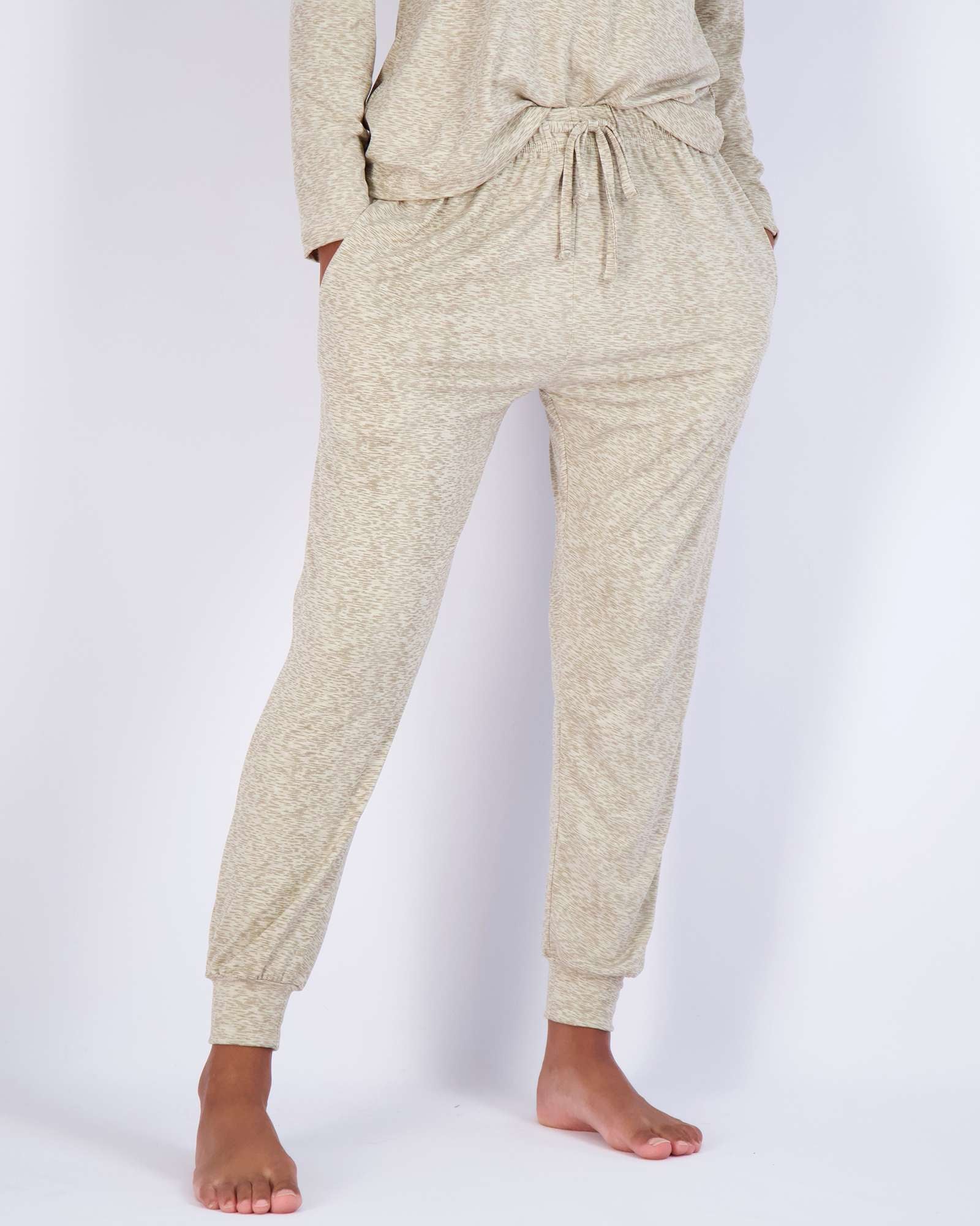 4 Piece: Womens Long Sleeve Henley & Jogger Lounge Pajama Set