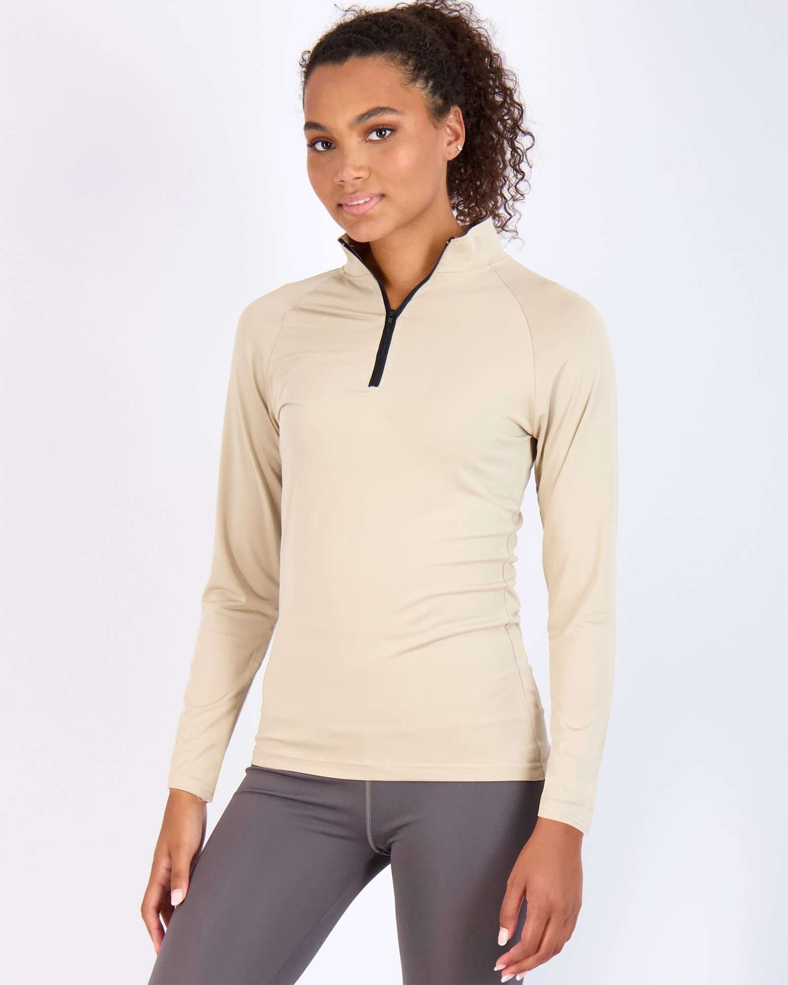 3 Pack: Womens Dry-Fit Active Long Sleeve Quarter Zip