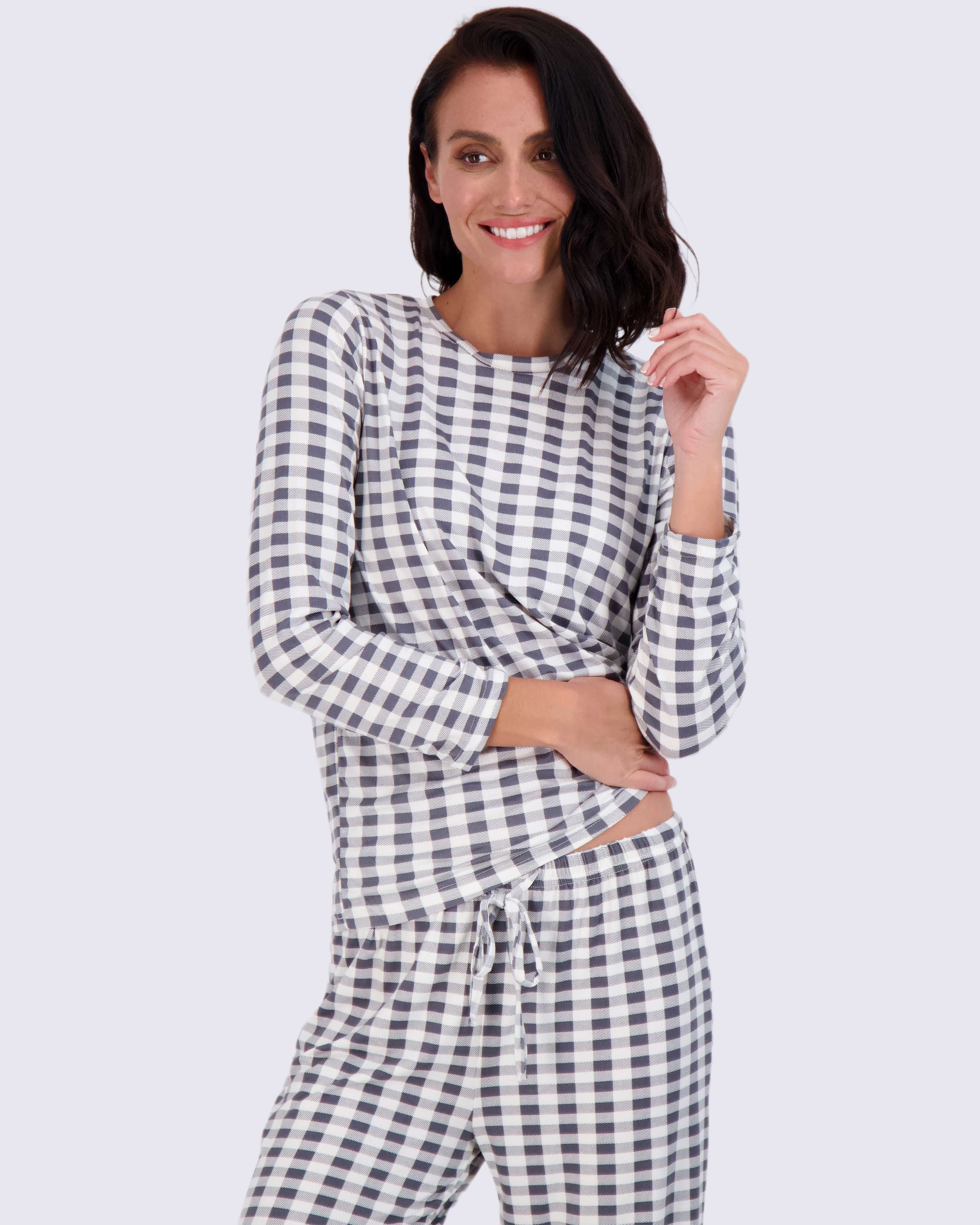 2 Pack: Women’s Pajama Set Super-Soft Long Sleeve Top With Pants