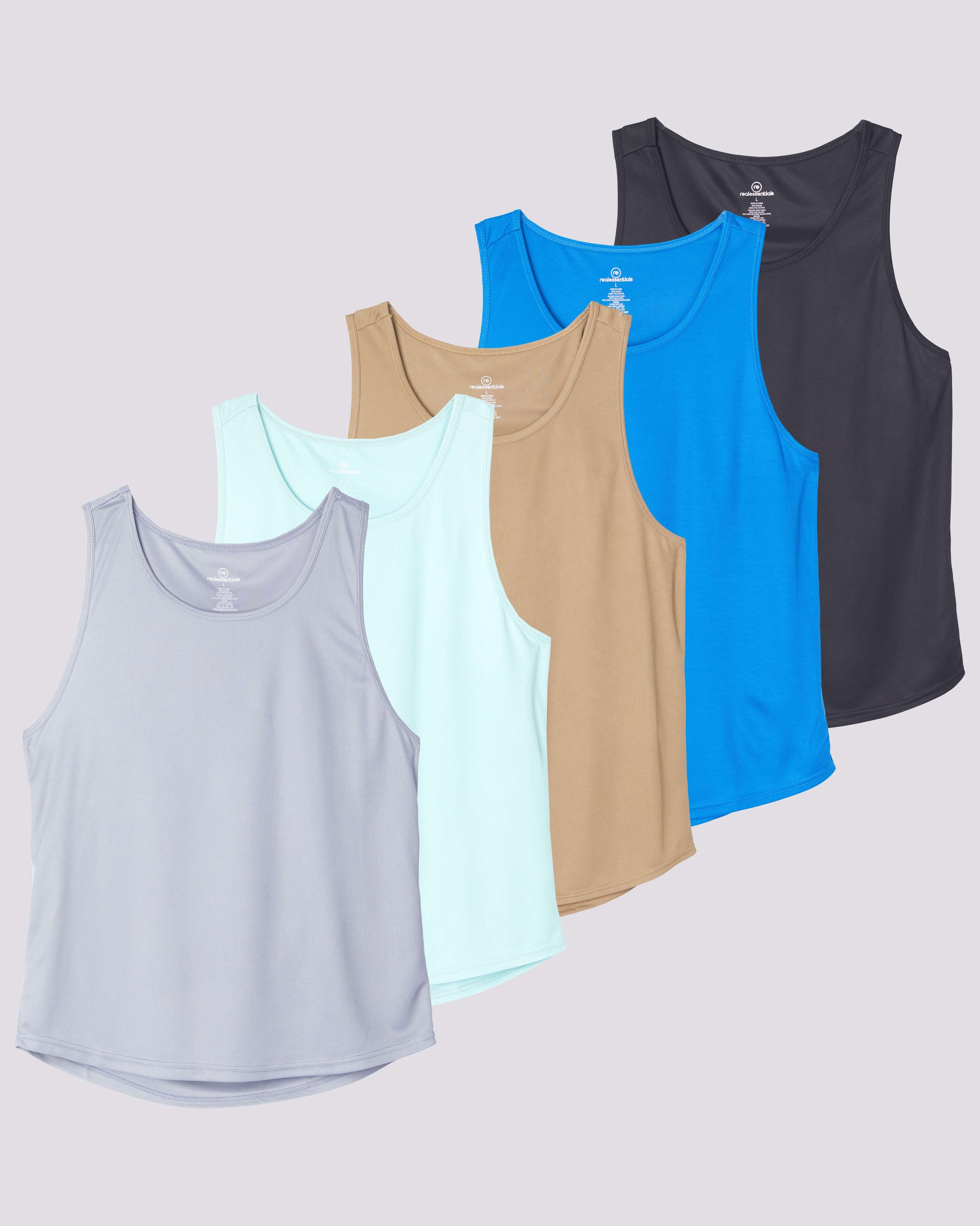 5 Pack: Men's Mesh Y-Back Muscle Tank Top (Available in Big & Tall)