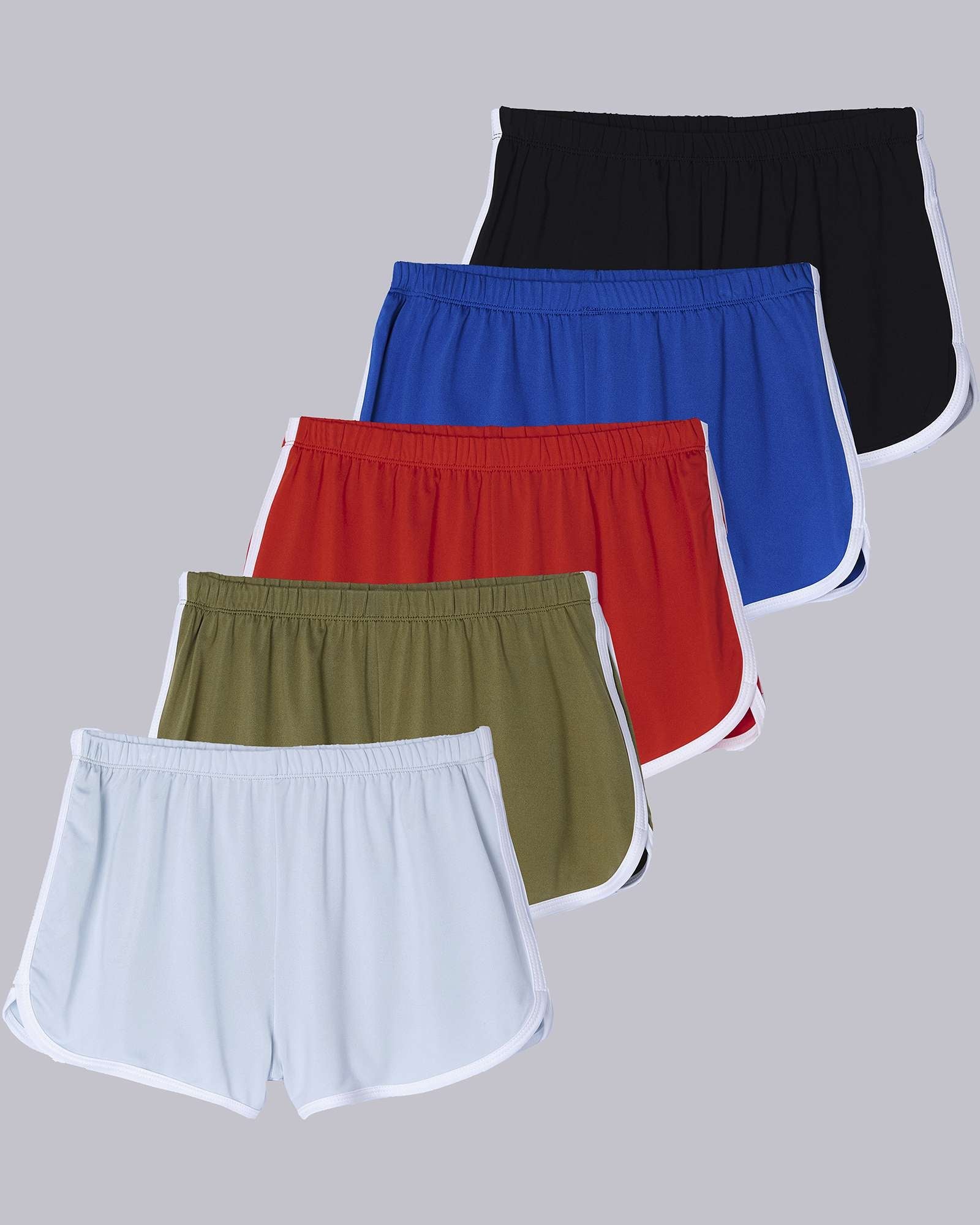 5 Pack: Girls' Dry-Fit Dolphin Shorts