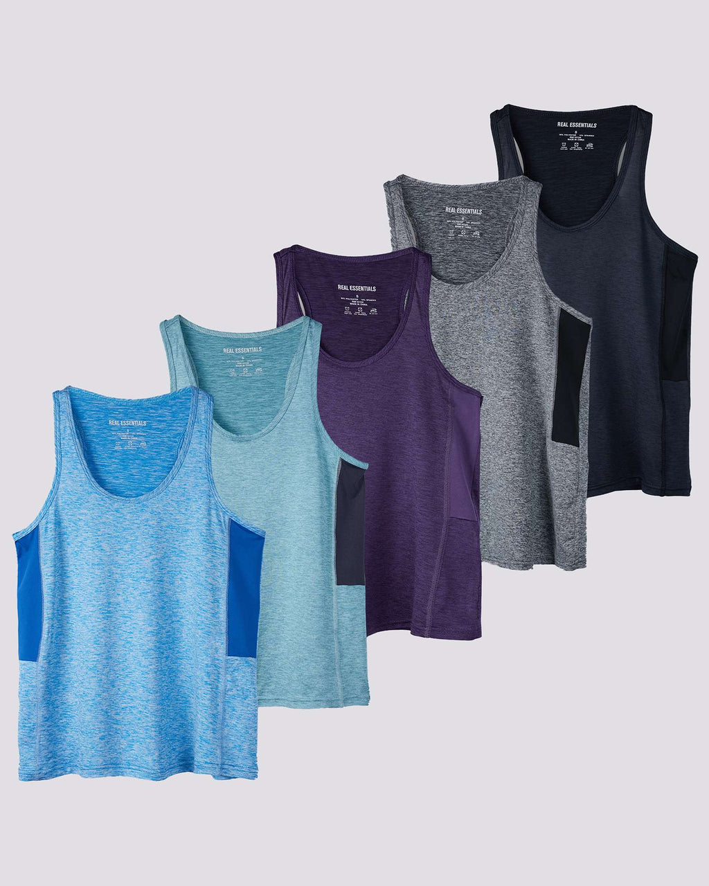 5 Pack: Womens Dry-Fit Racerback Tank Top