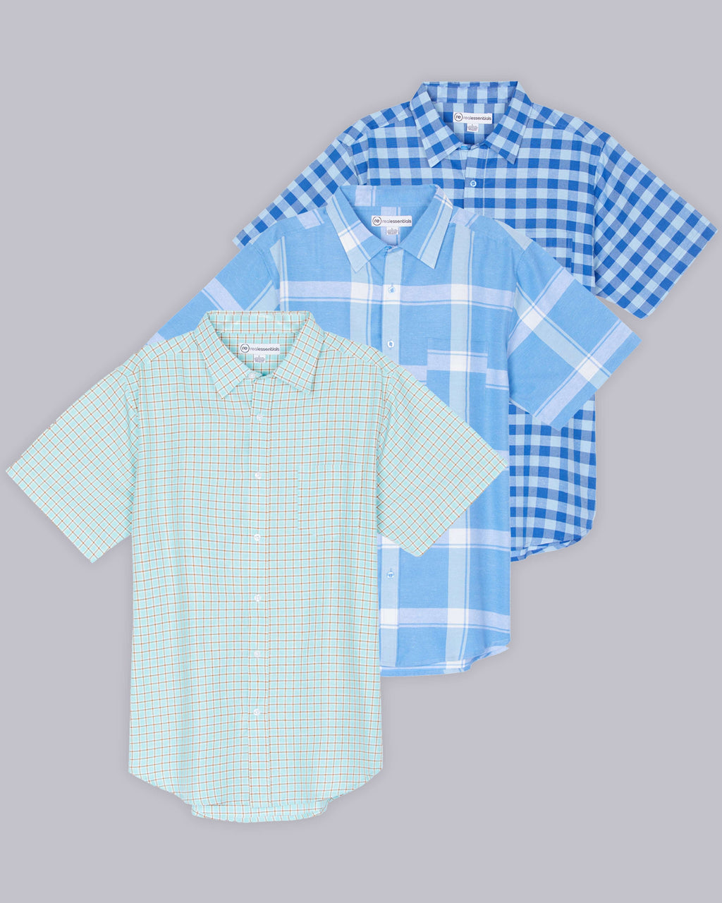 3 Pack: Men's Regular-Fit Short Sleeve Woven Shirt
