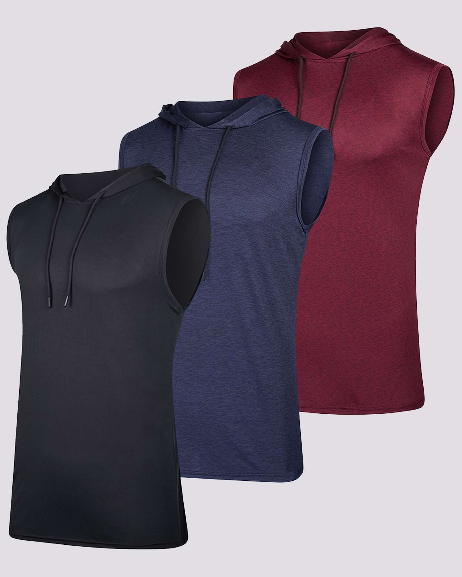 3 Pack: Men’s Dry-Fit Active Tank Top Hoodie