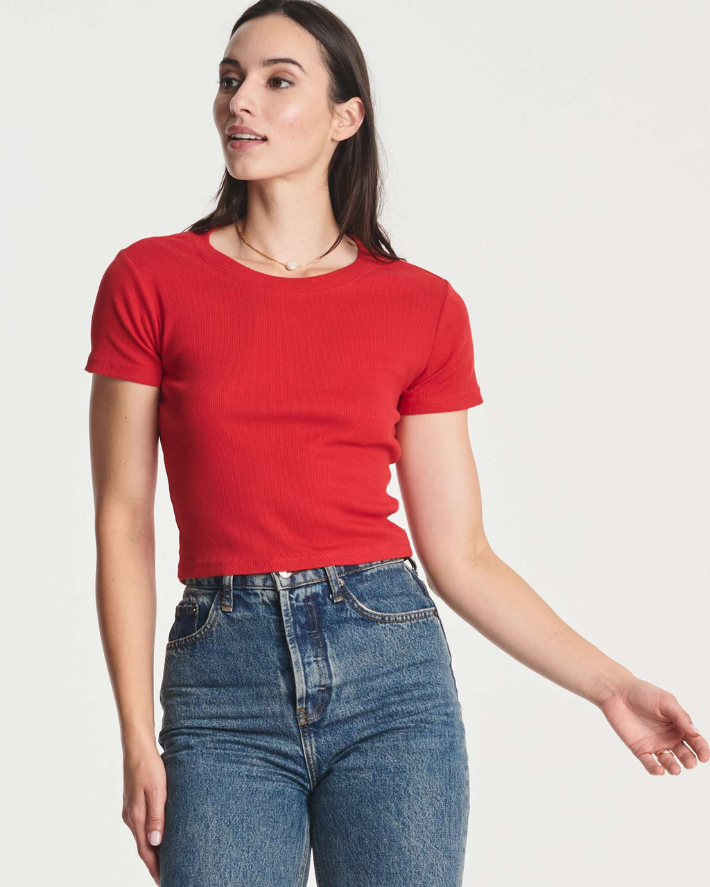 4 Pack: Women's Short Sleeve Ribbed Knit Crop Top
