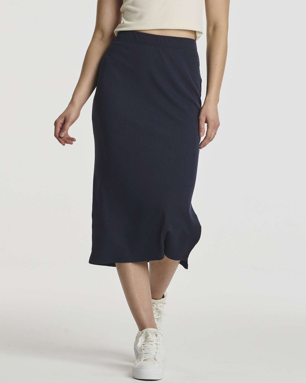 3 Pack: Women's Midi Ribbed Knit Skirt