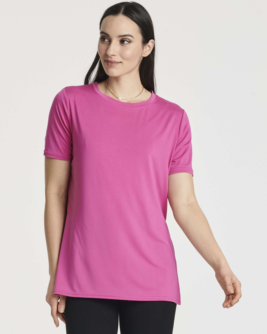 5 Pack: Women's Short Sleeve Crew Relaxed Yoga Top (Available in Plus Size)