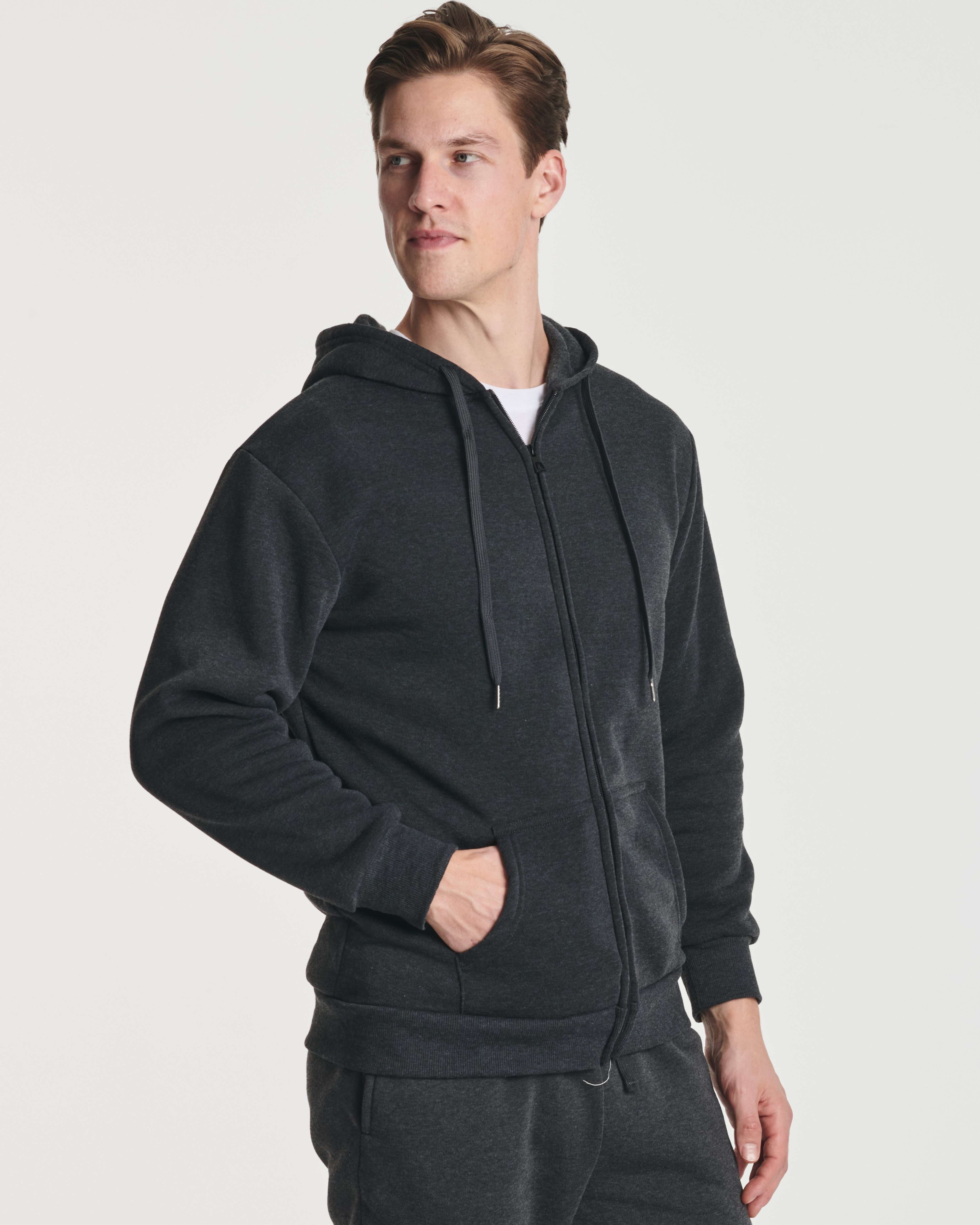 3 Pack: Mens Fleece Full Zip Hoodie Jacket