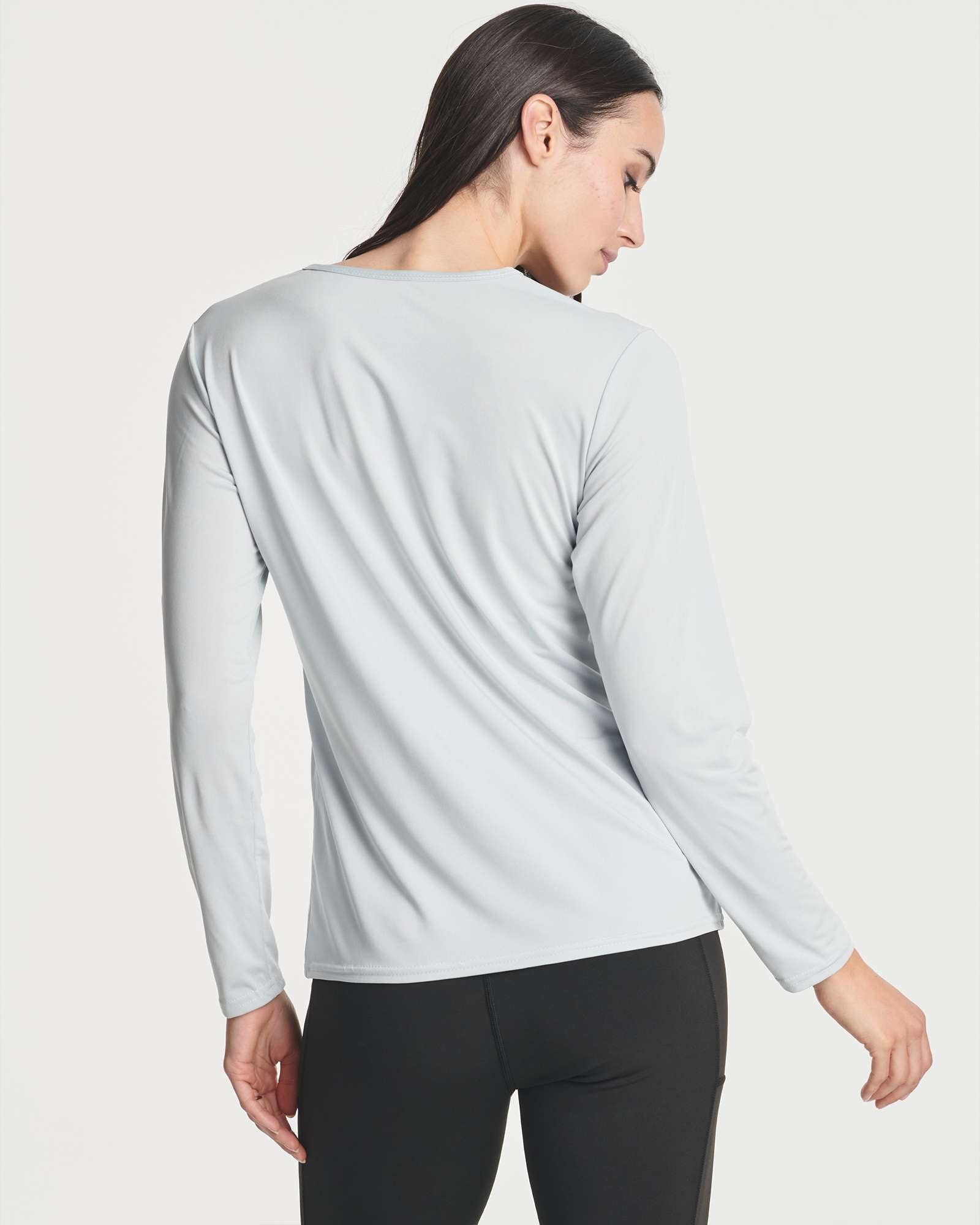 4 Pack: Women's Dry-Fit Long-Sleeve V-Neck Athletic Workout Shirt (Available in Plus Size)
