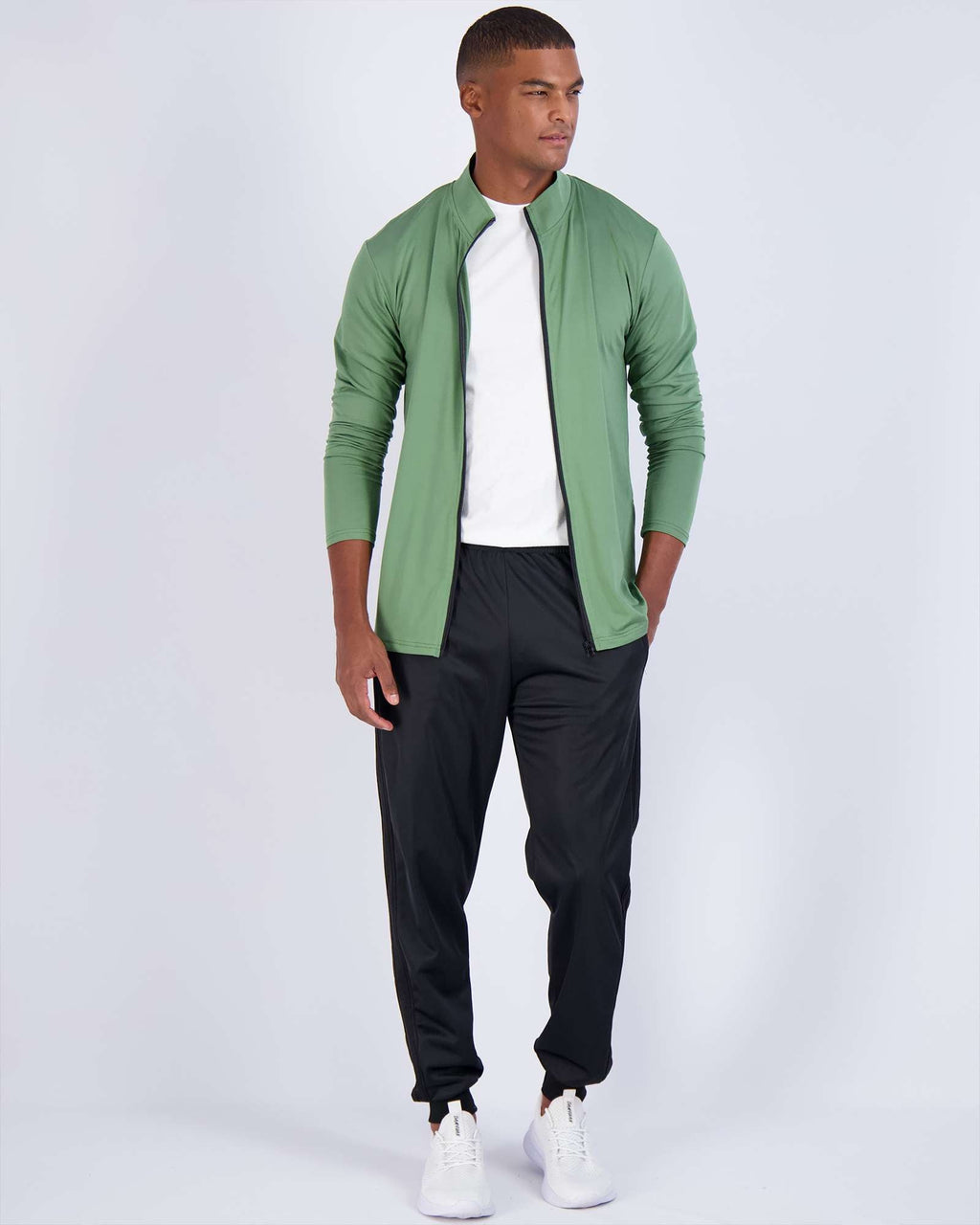 3 Pack: Mens Dry-Fit Full Zip Mock Neck Jacket