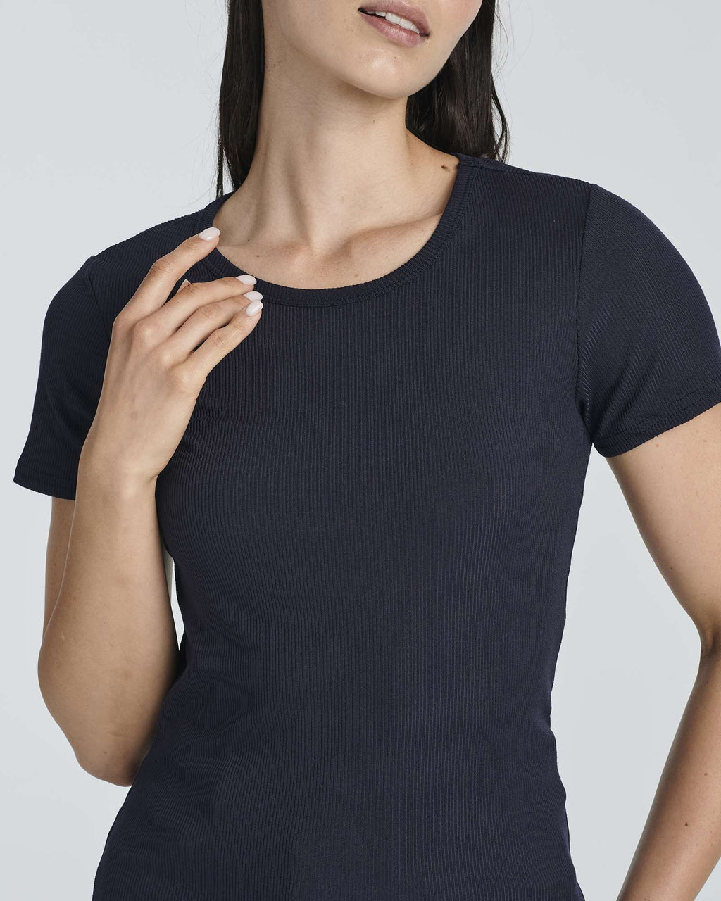 4 Pack: Women's Ribbed Knit Short Sleeve T-Shirt (Available in Plus)
