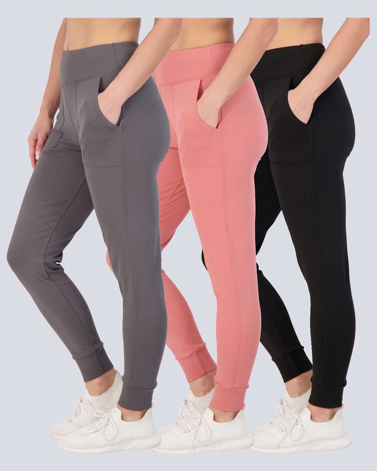 3 Pack: Women's Joggers with Pockets (Available in Plus Size)