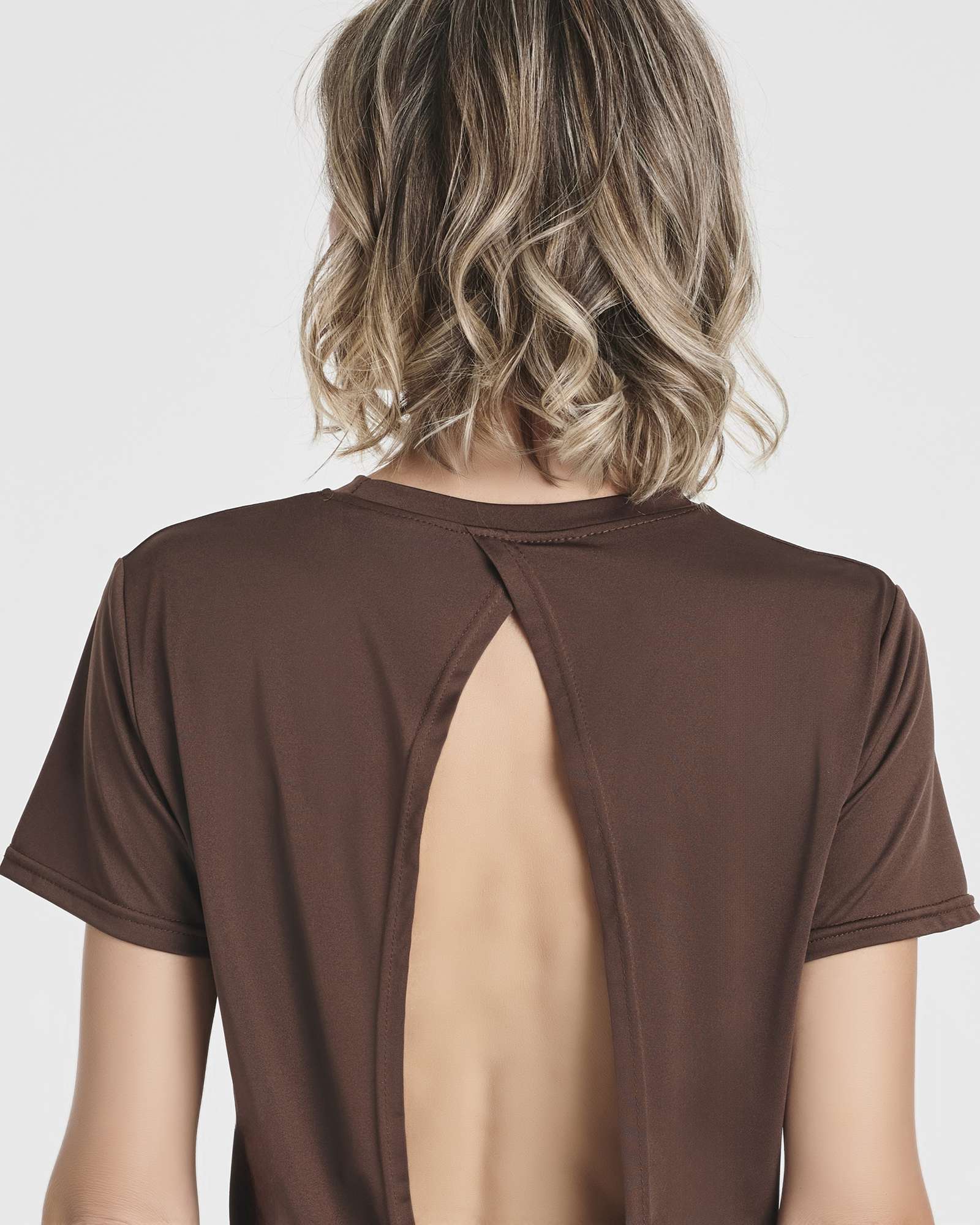 5 Pack: Women's Short Sleeve Open Back Tie Back Dry-Fit T-Shirt