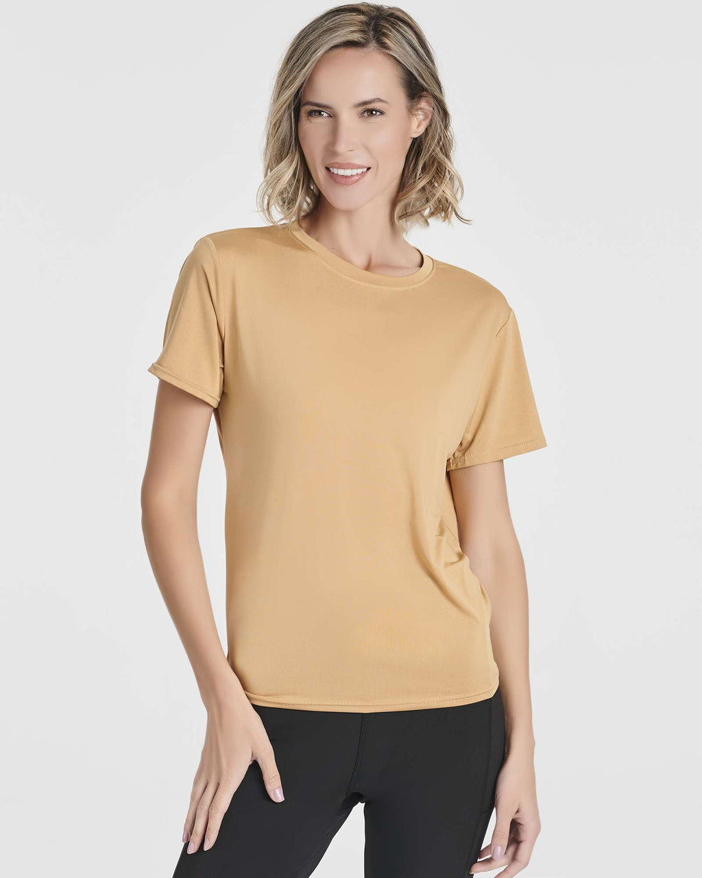 5 Pack: Women's Short Sleeve Open Back Tie Back Dry-Fit T-Shirt