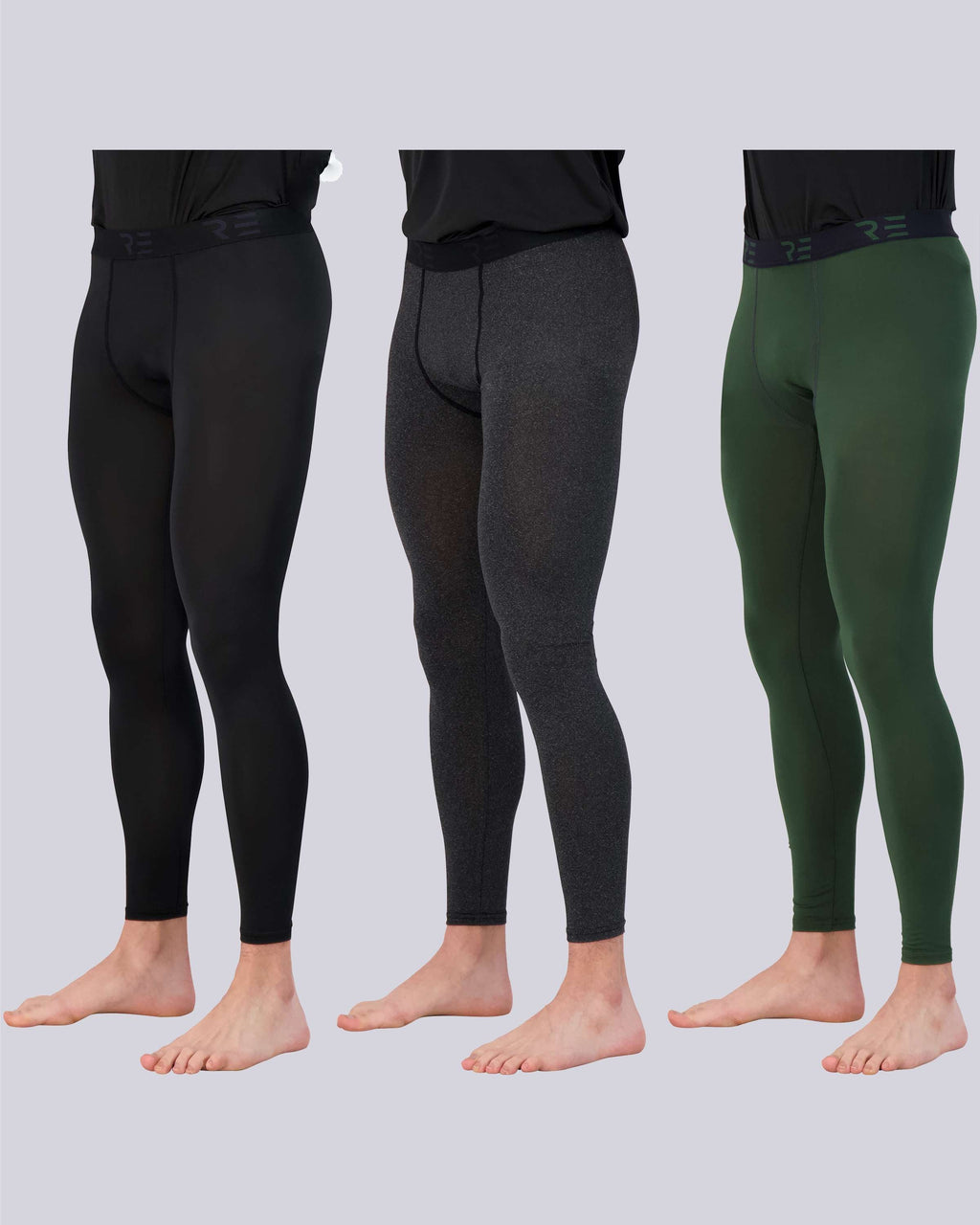 3 Pack: Mens Active Compression Pants