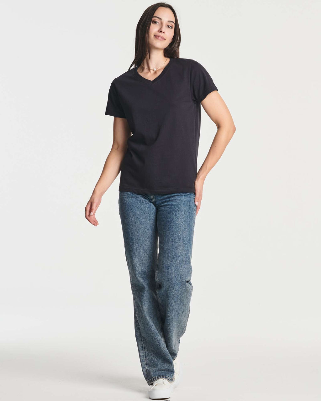 4 Pack: Women's Short-Sleeve V-Neck T-Shirt (Available in Plus Size)