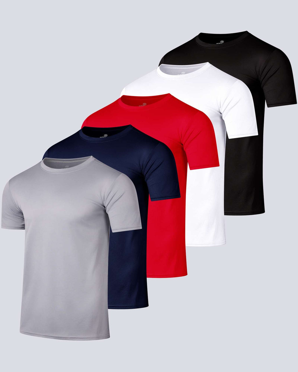 5 Pack: Men’s Mesh Short Sleeve Crew Active T-Shirt