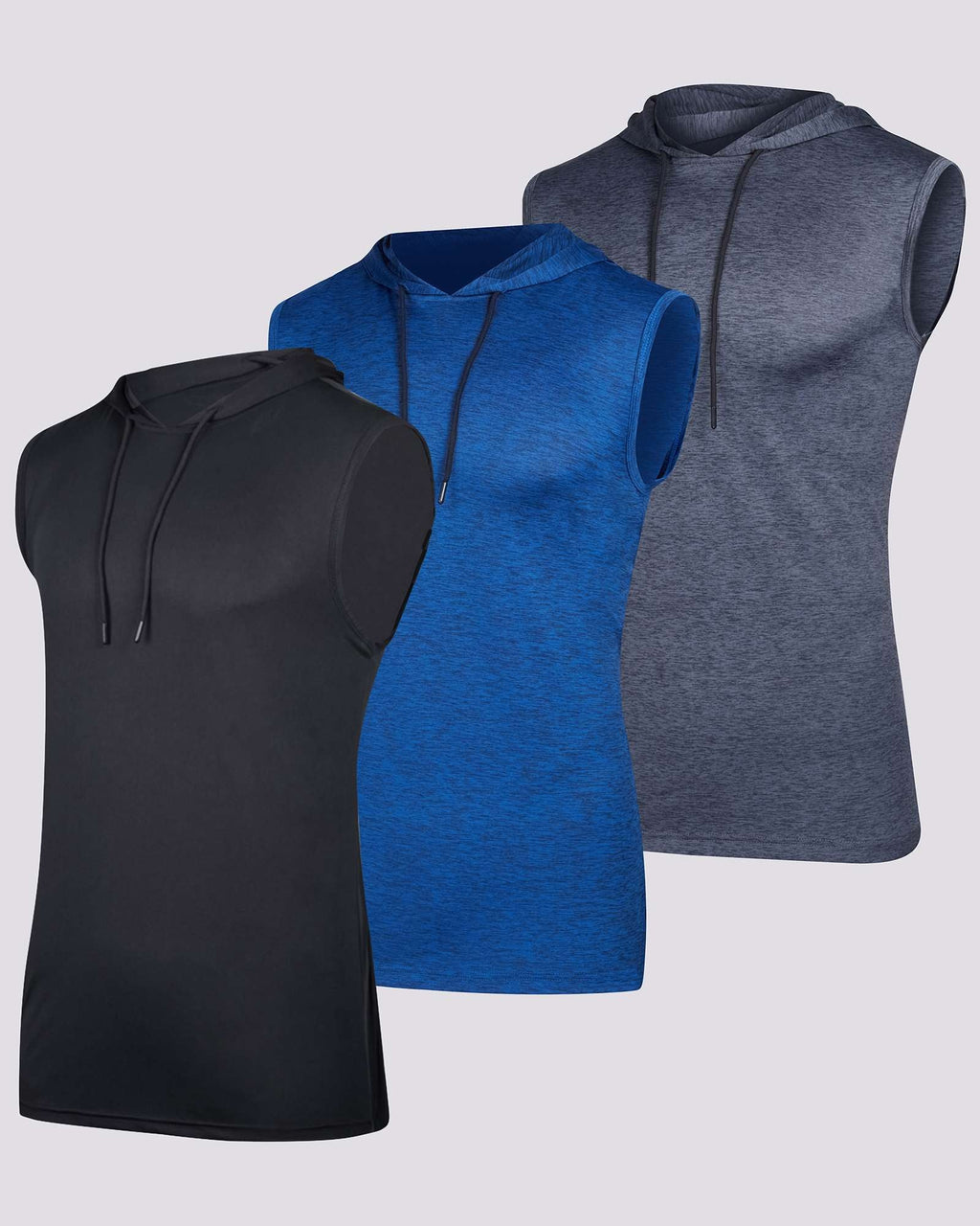 3 Pack: Men’s Dry-Fit Active Tank Top Hoodie
