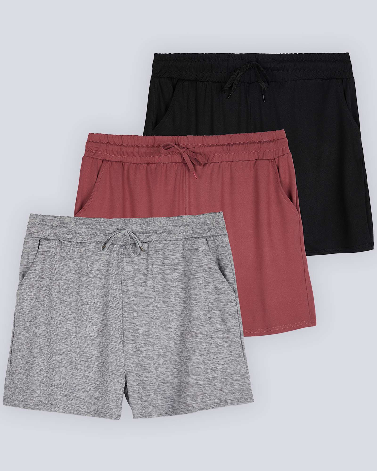 3 Pack: Girls' Lounge Comfy Shorts with Drawstring