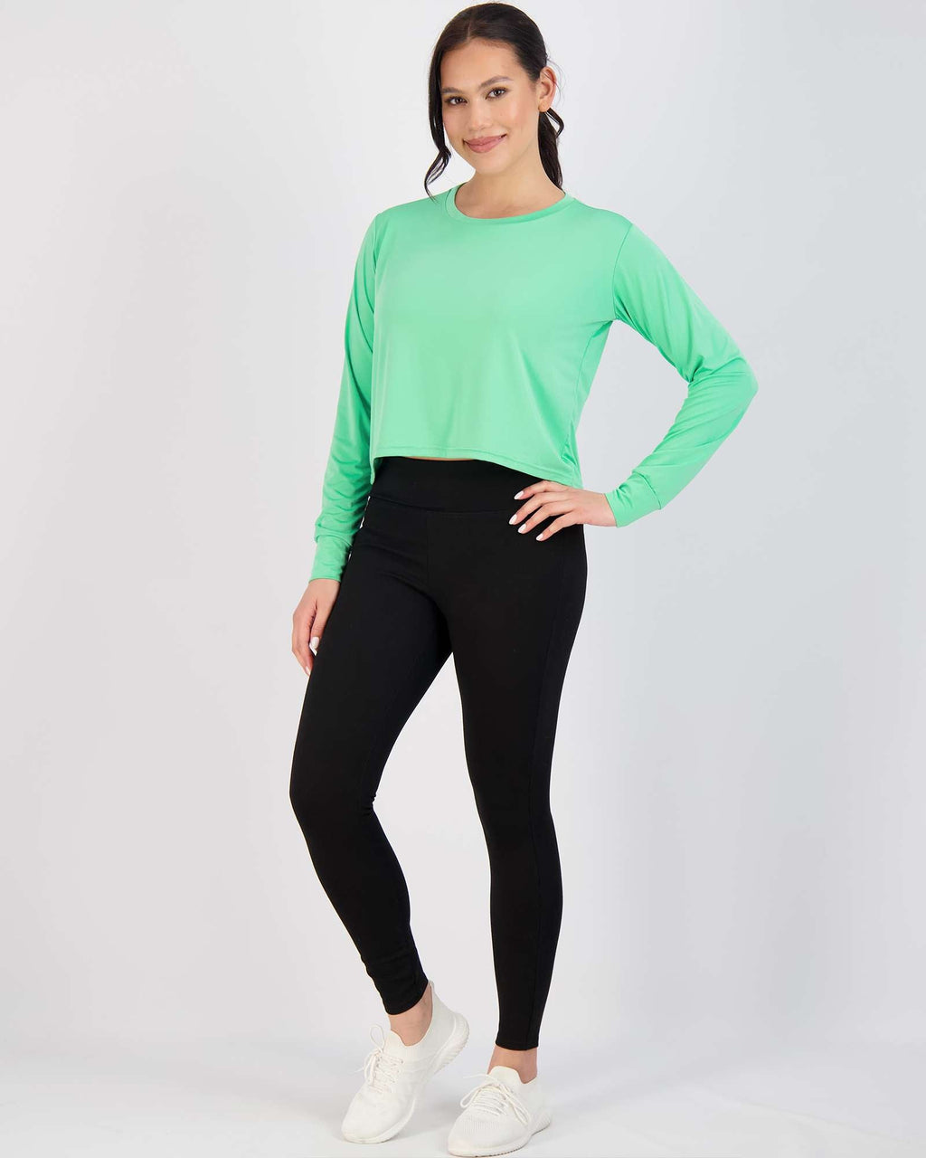5 Pack: Womens Dry Fit Crop Top Long Sleeve