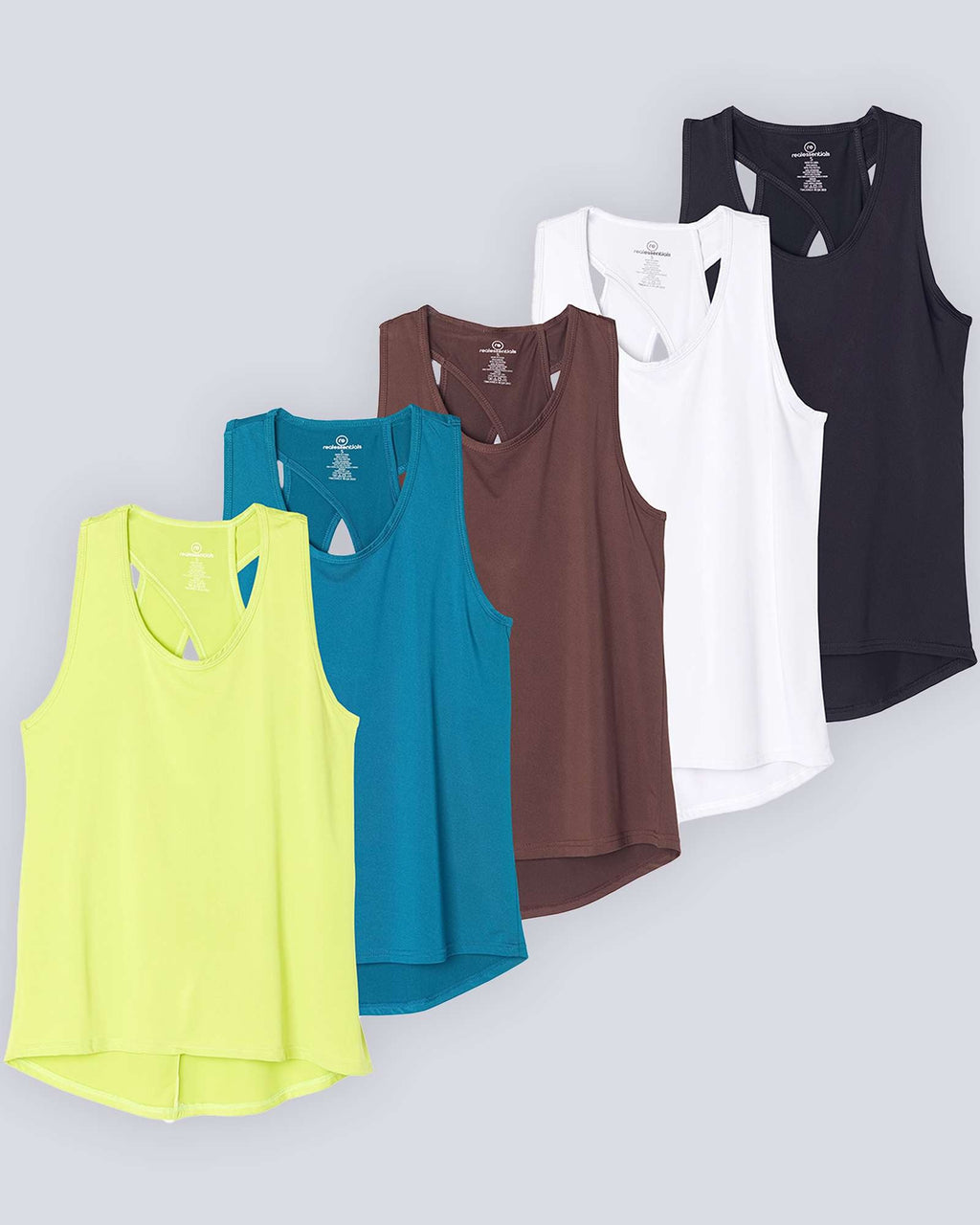5 Pack: Women's Crossback Workout Tank Top