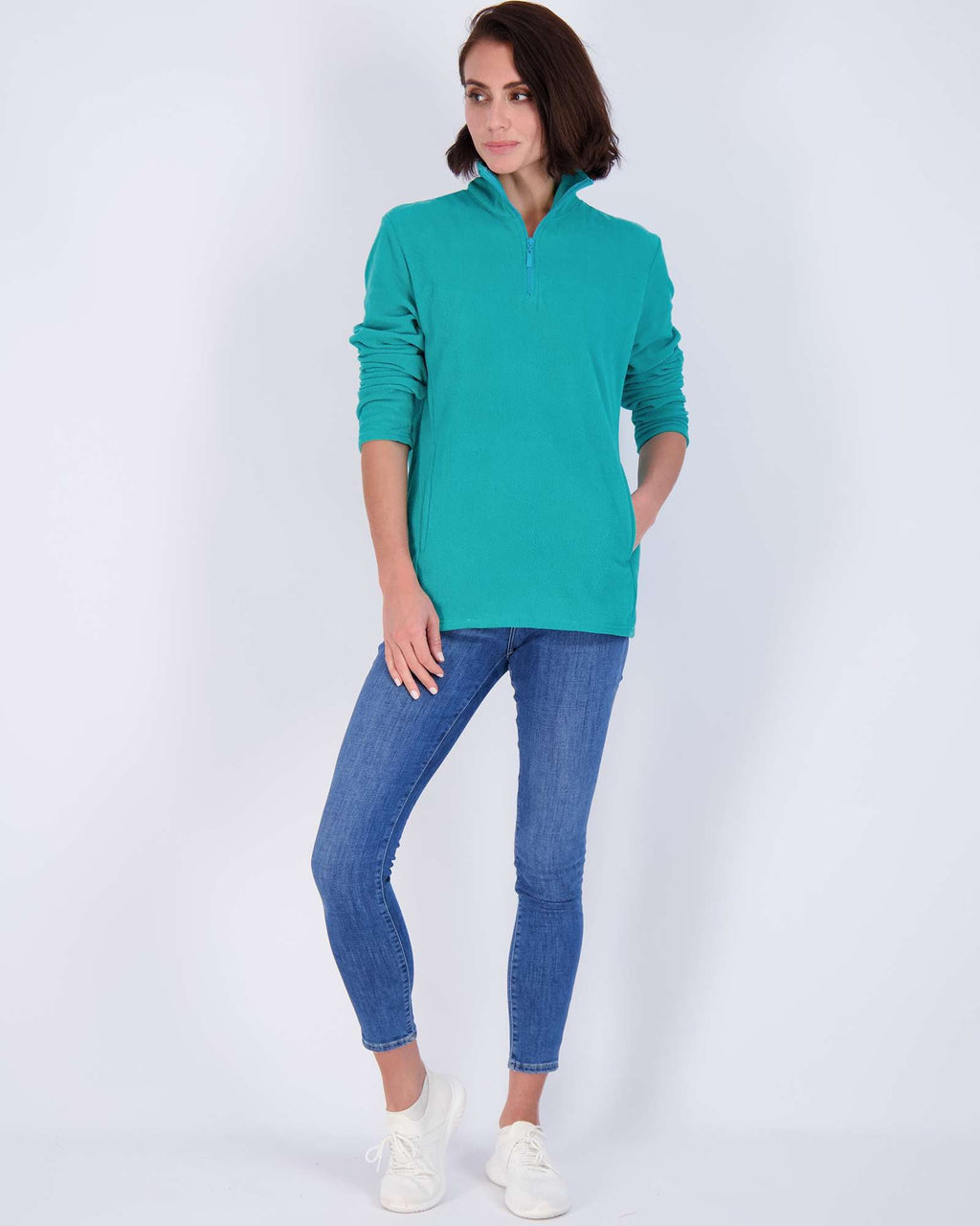 2 Pack: Women's Polar Fleece Long-Sleeve Quarter Zip Winter Jacket (Available in Plus Size)