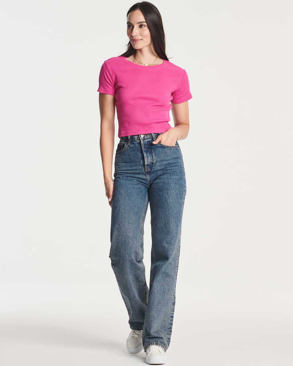 4 Pack: Women's Short Sleeve Ribbed Knit Crop Top