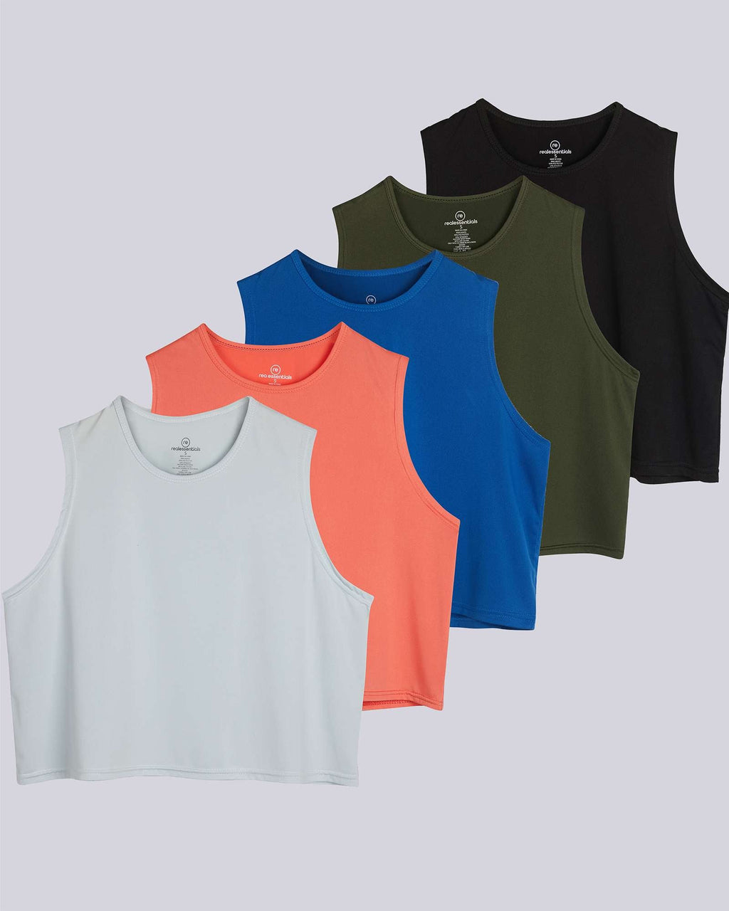 5 Pack: Women's Dry Fit Crop Tank Top