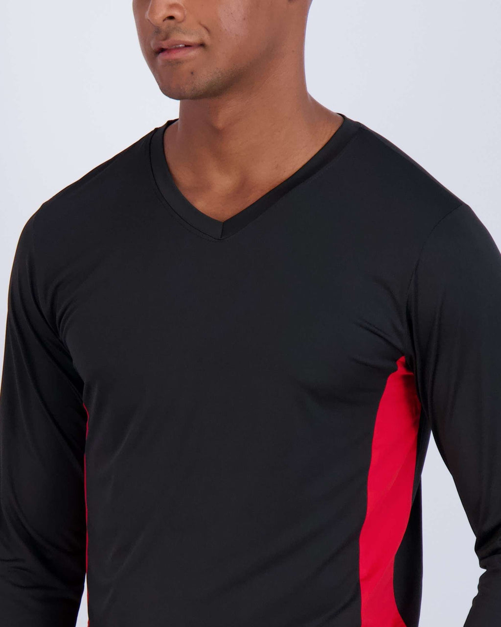 4 Pack: Mens V-Neck Long Sleeve Dry Fit T-Shirt