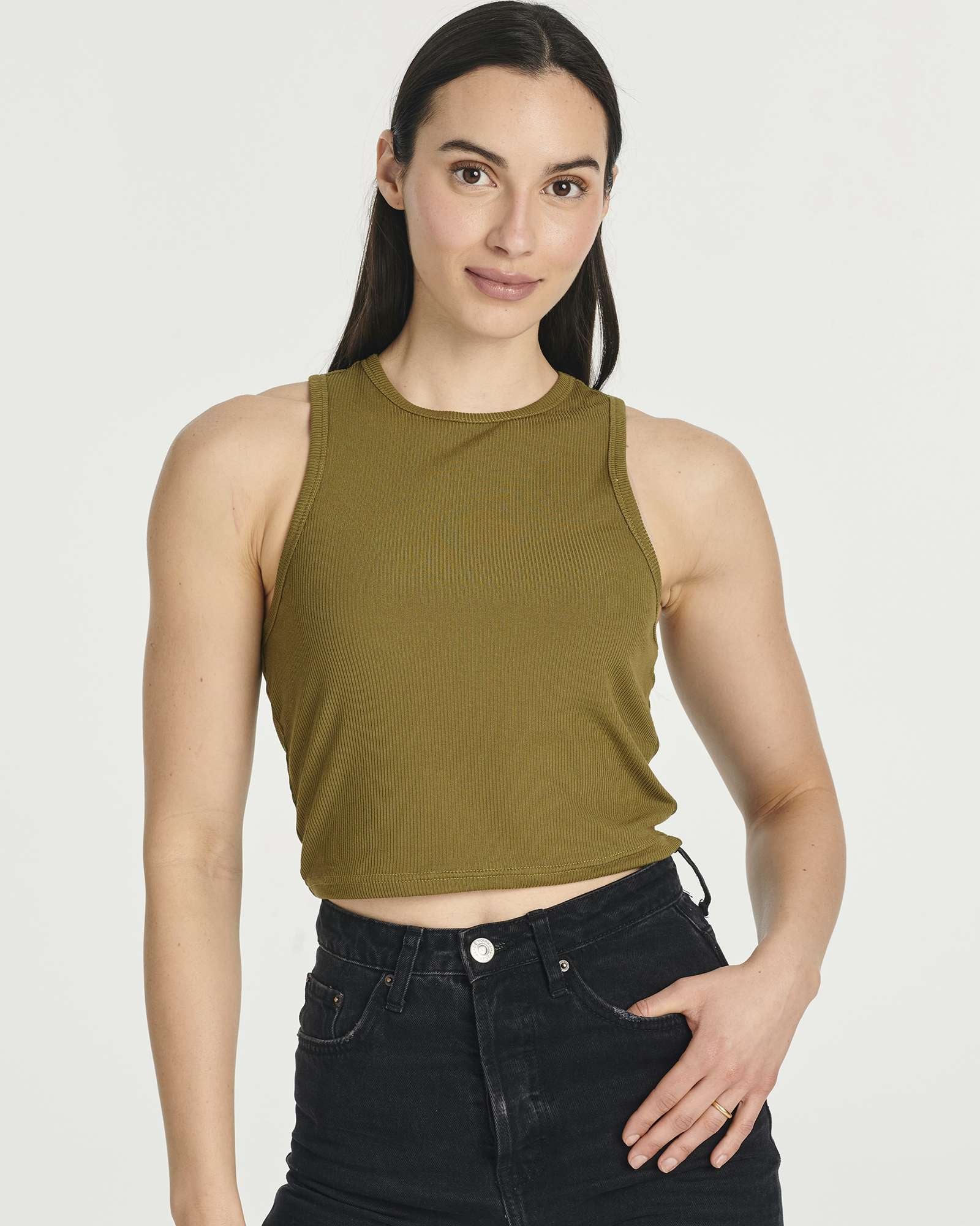 5 Pack: Women's Ribbed Sleeveless Cropped Tank Top