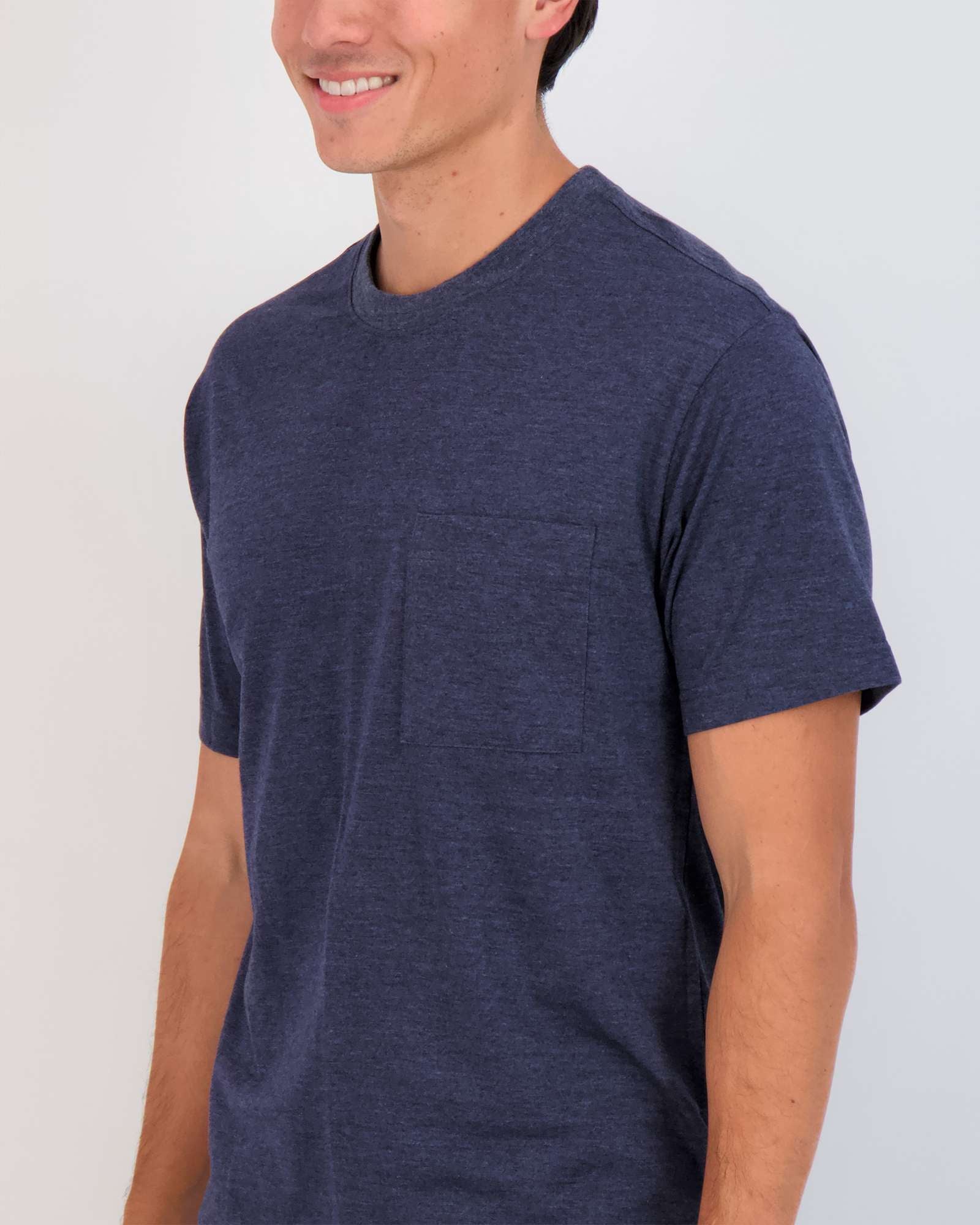 4 Pack: Mens Cotton Short Sleeve Crew Neck Pocket T-Shirt