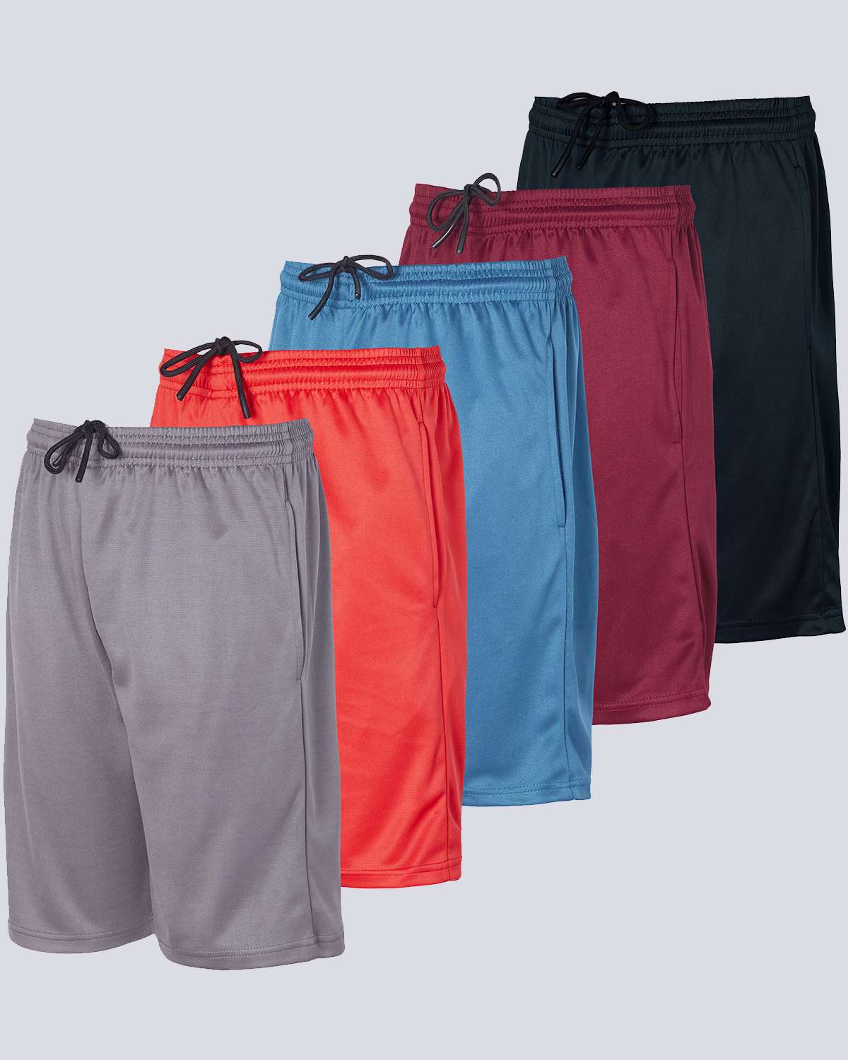 5 Pack: Boys' Athletic Basketball Shorts