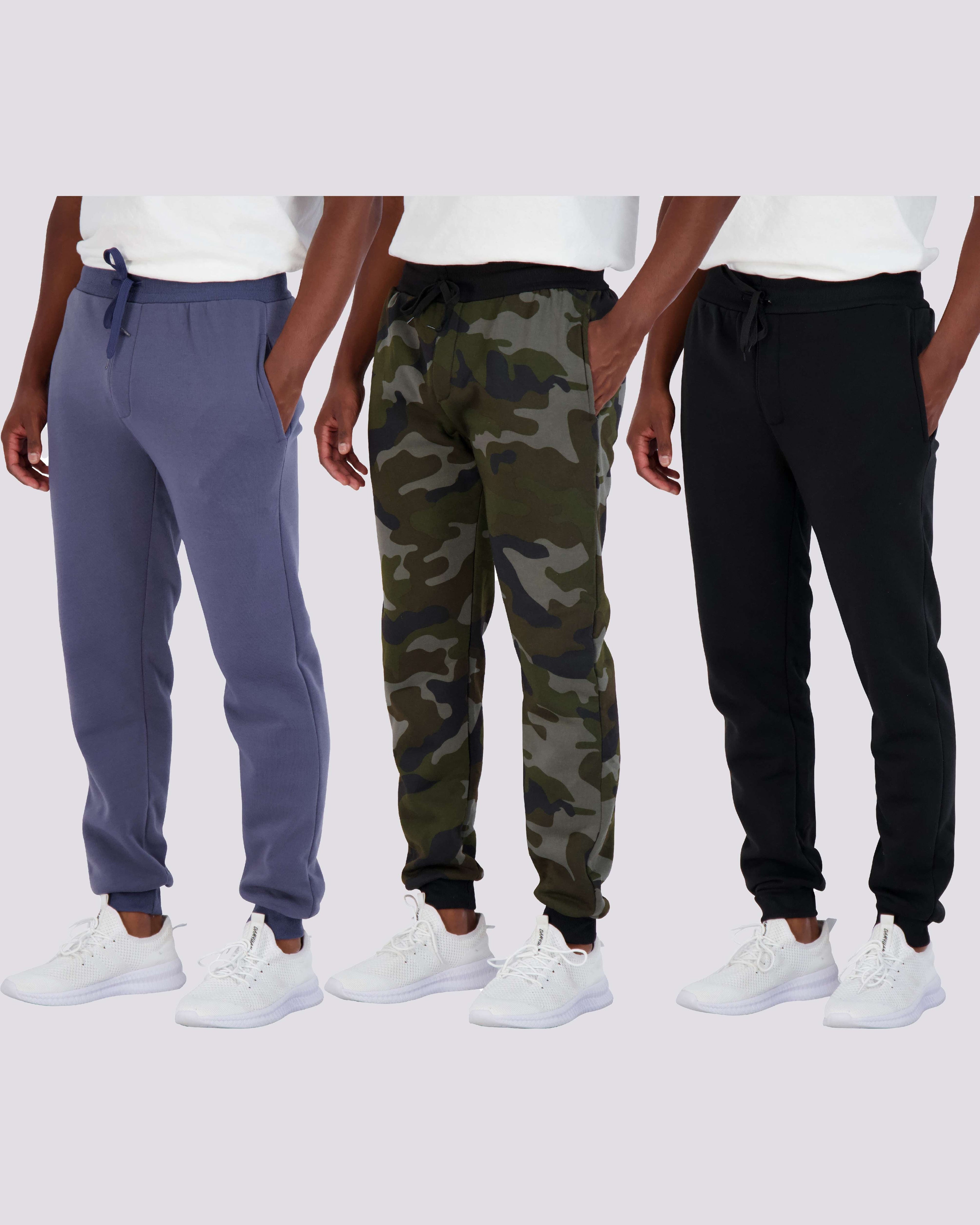 3 Pack: Mens Fleece Jogger Sweatpants
