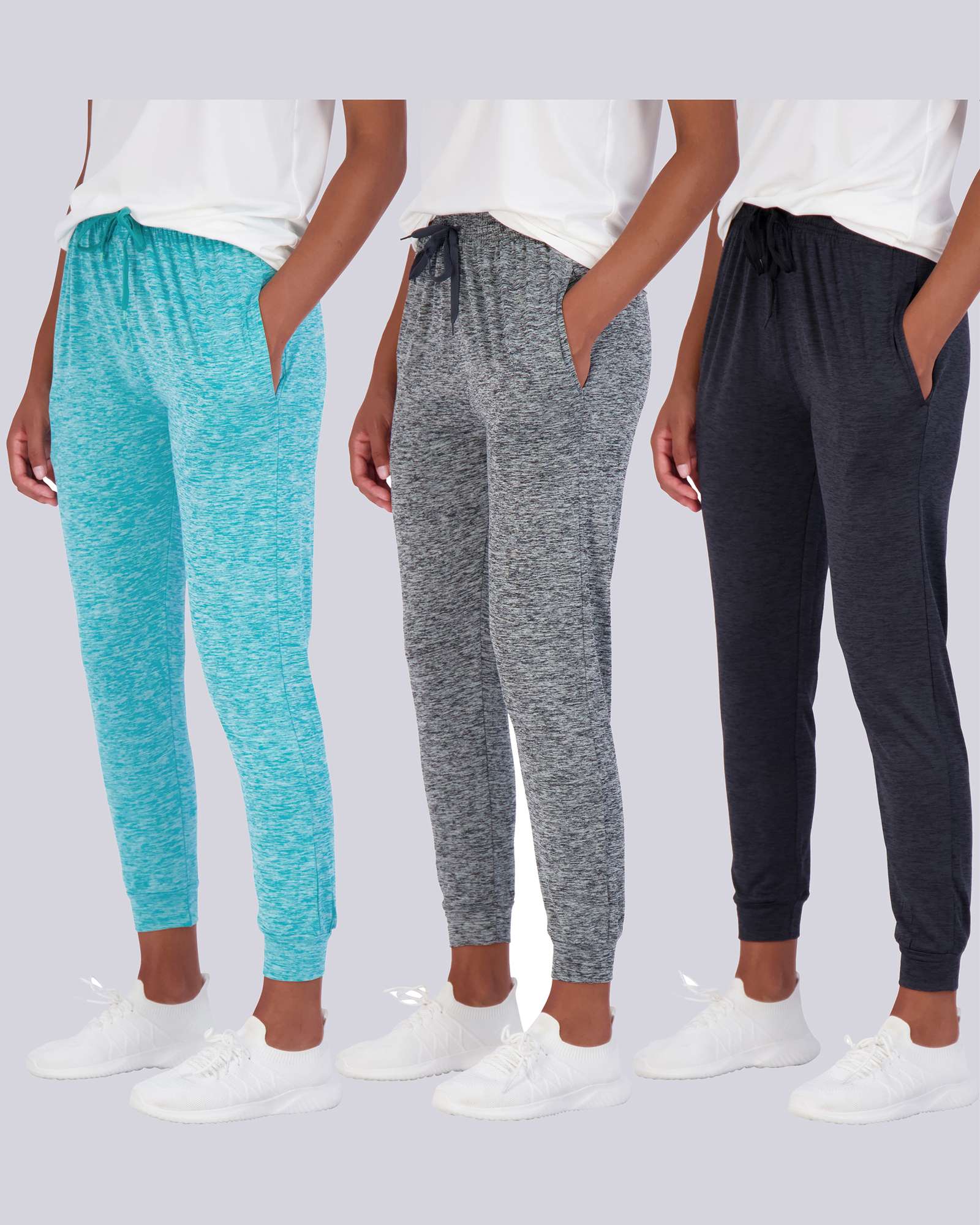 3 Pack: Womens Dry-Fit Active Joggers