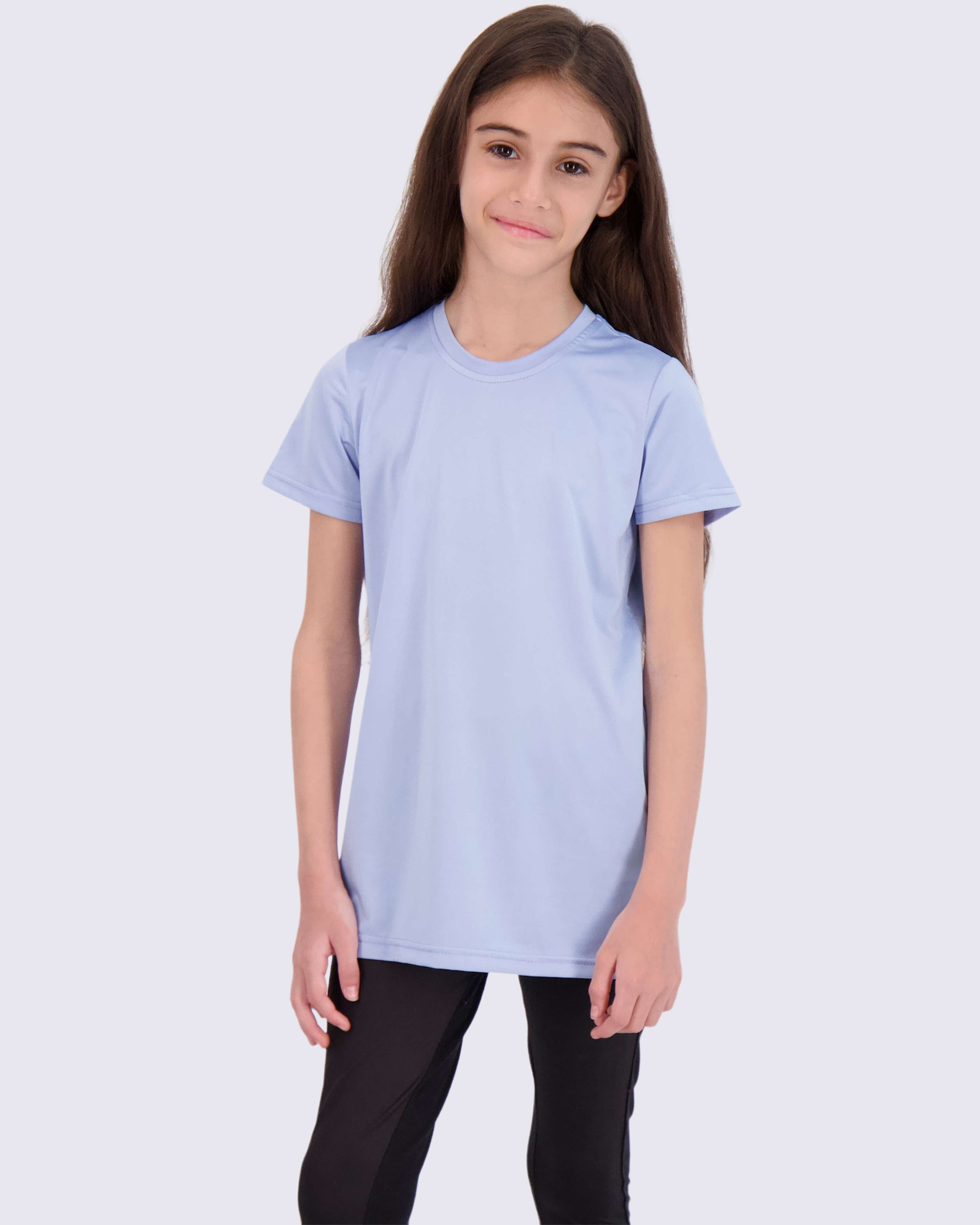 4 Pack: Girls Short Sleeve Dry-Fit Crew Neck Active T-Shirt
