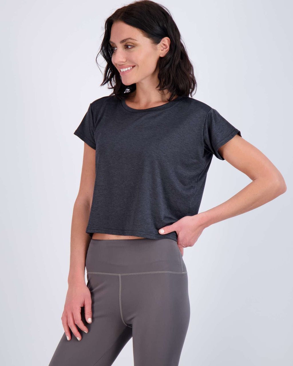 5 Pack: Women's Dry Fit Crop Top - Short Sleeve Crew Neck Stretch Athletic Tee (Available in Plus Size)