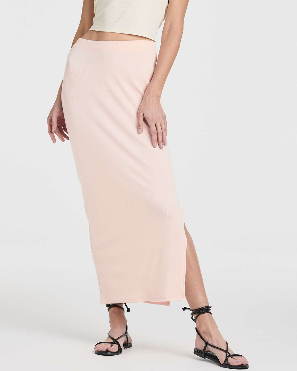 3 Pack: Women's Ribbed High Waisted Maxi Skirt