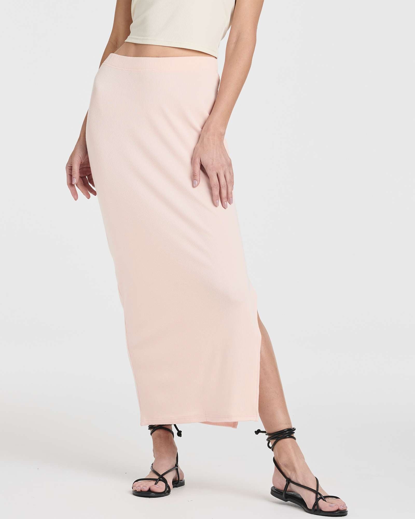 3 Pack: Women's Ribbed High Waisted Maxi Skirt