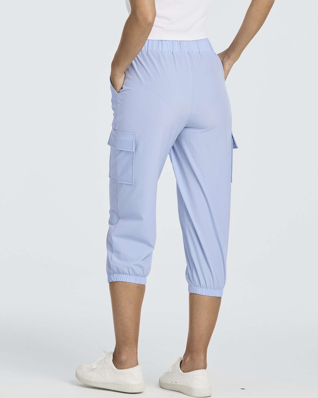 3 Pack: Women's Woven Cargo Capri Jogger Pants