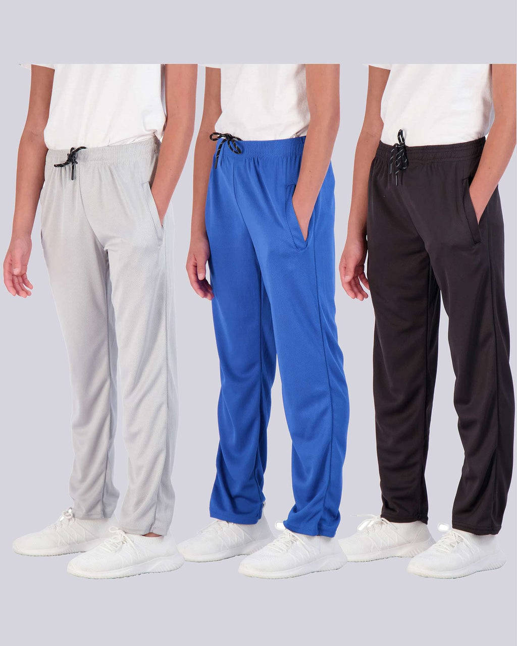 3 Pack: Boys Mesh Open Bottom Active Sweatpants