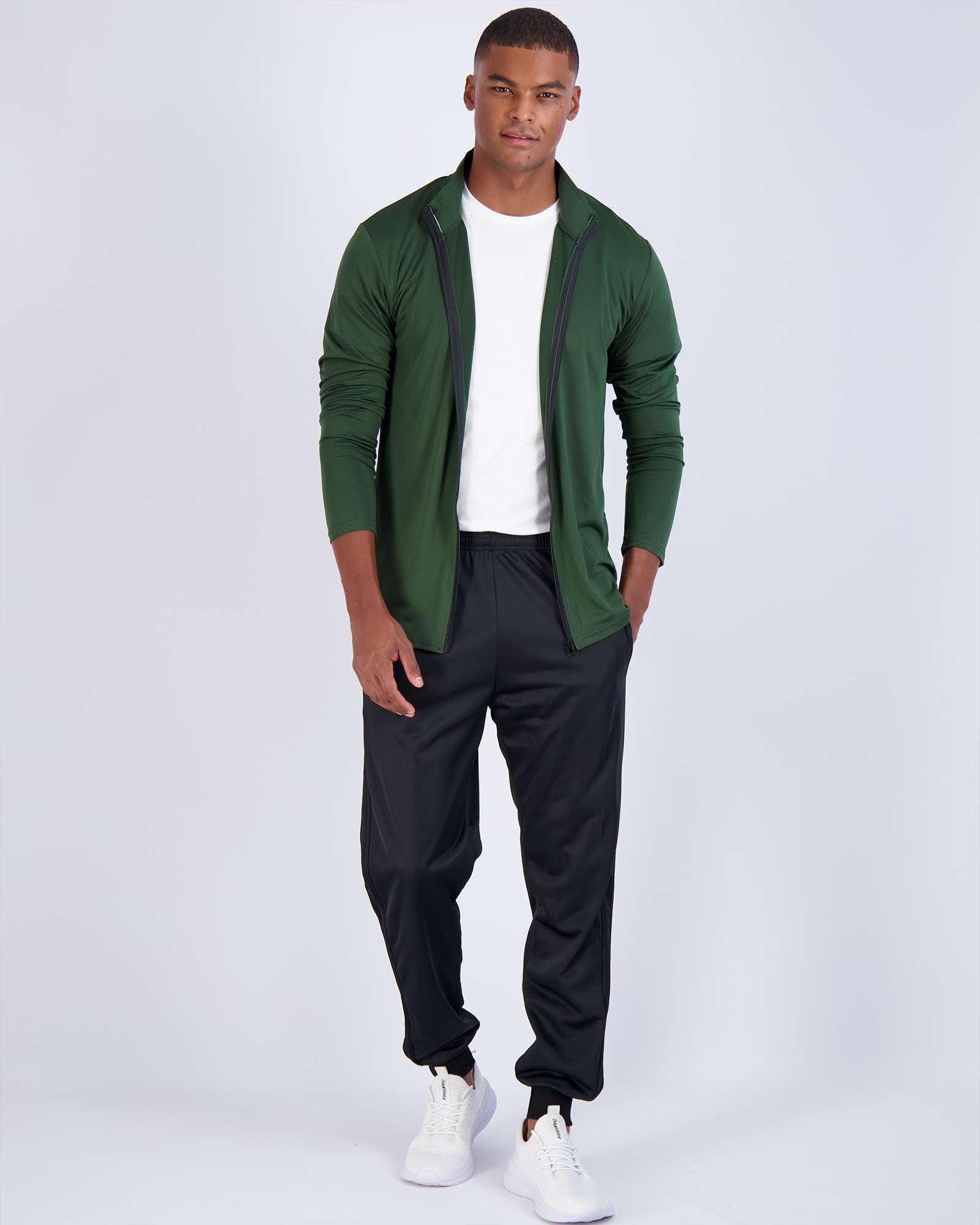 3 Pack: Mens Dry-Fit Full Zip Mock Neck Jacket