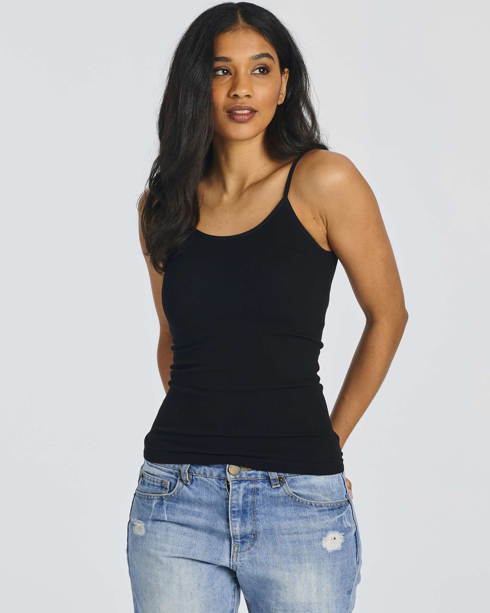 5 Pack: Women's Ribbed Spaghetti Strap Camisole