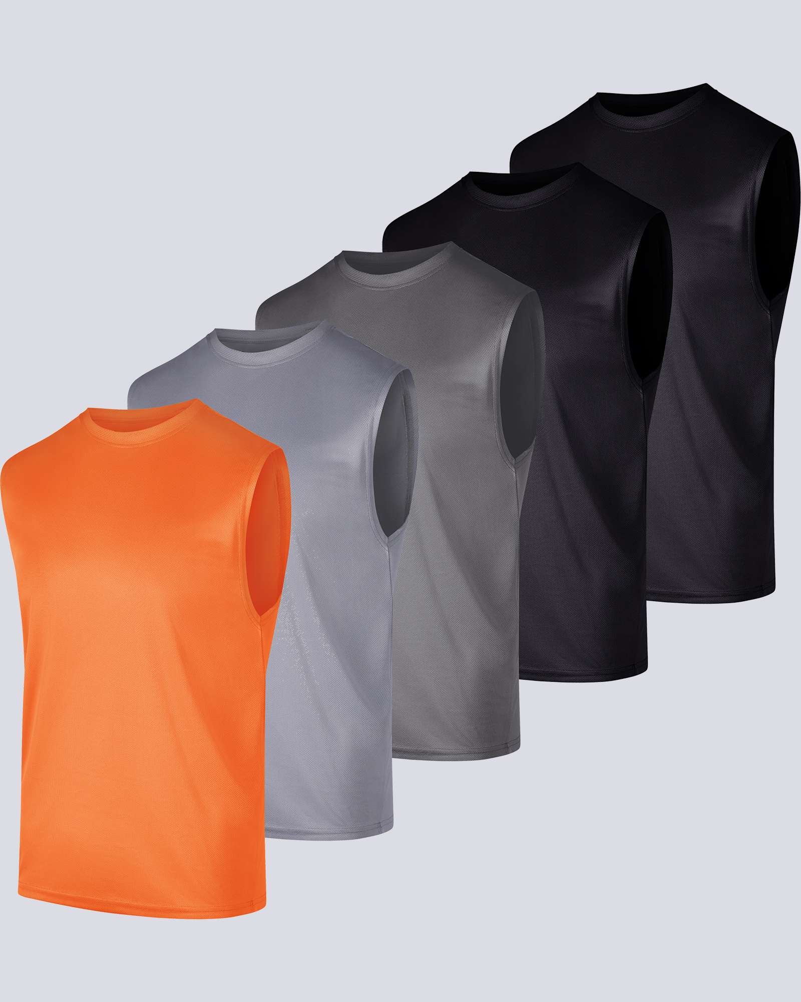 5 Pack: Mens Mesh Active Tank Top (Available in Big & Tall)