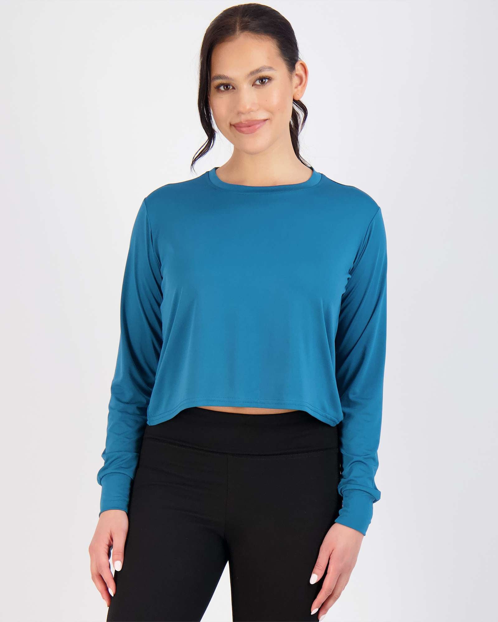 5 Pack: Womens Dry Fit Crop Top Long Sleeve