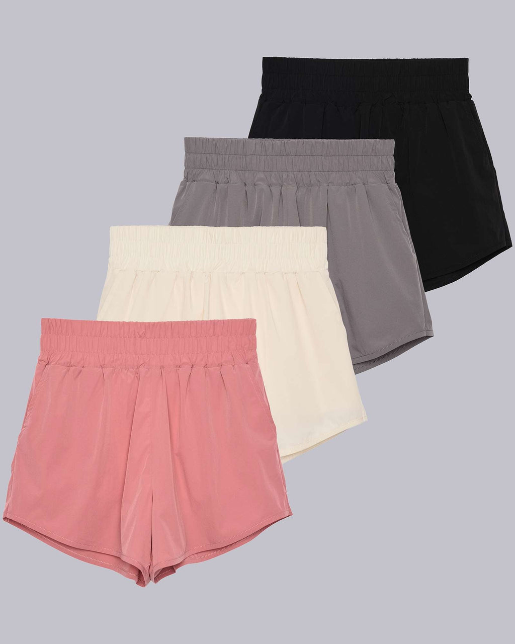 4 Pack: Women's 2.5" Running Shorts with Liner