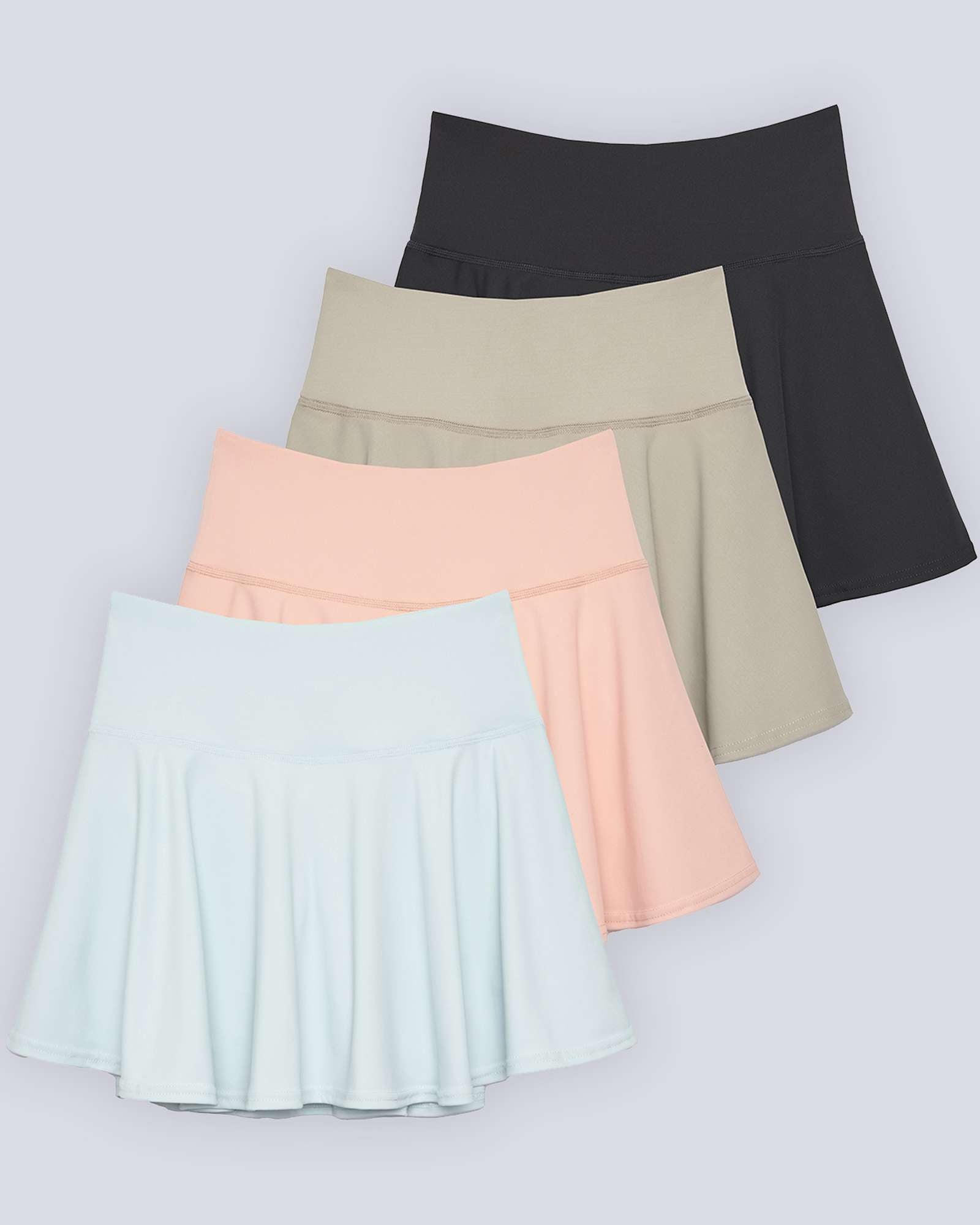 4 Pack: Women's High Waisted Tennis Skirts