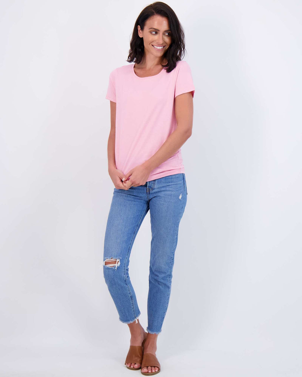 4 Pack: Womens Classic-Fit Cotton Short-Sleeve Scoop Neck T-Shirt