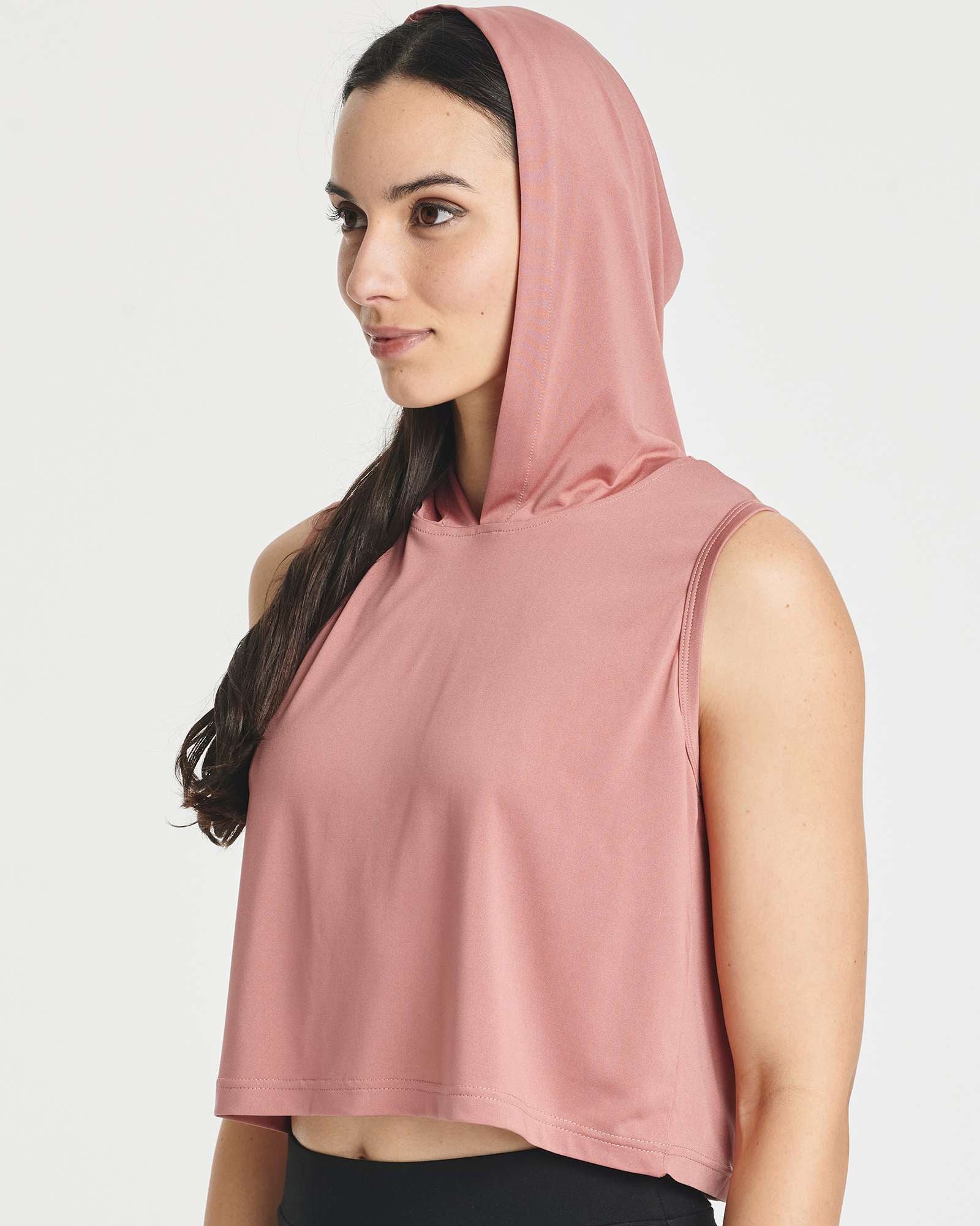 3 Pack: Women's Sleeveless Cropped Tank Top Hoodie