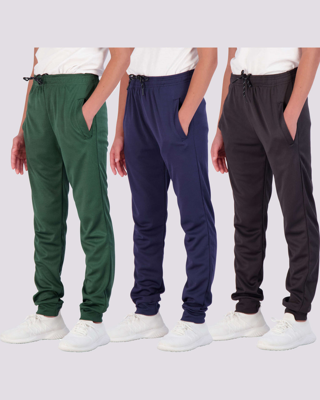 3 Pack: Boys Mesh Active Casual Jogger Sweatpants