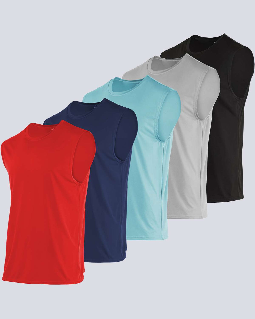 5 Pack: Mens Dry-Fit Active Tech Tank Top